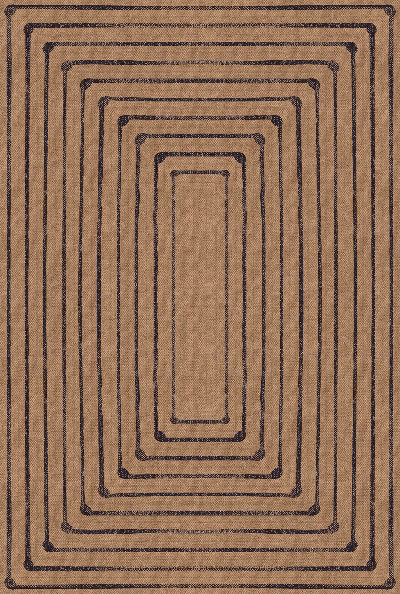 Jody Geometric Border Outdoor Rug – Navy – 185x275