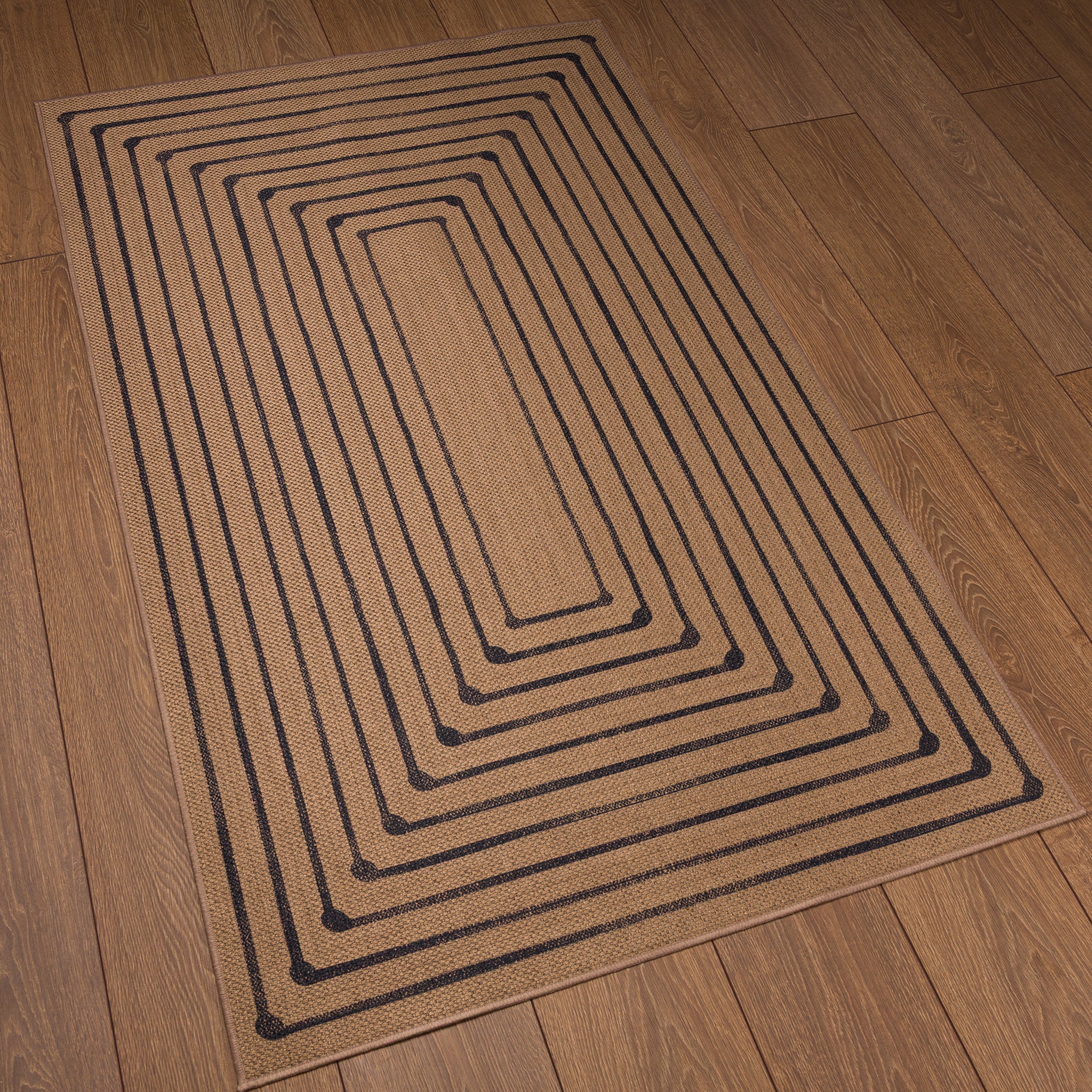 Jody Geometric Border Outdoor Rug – Navy