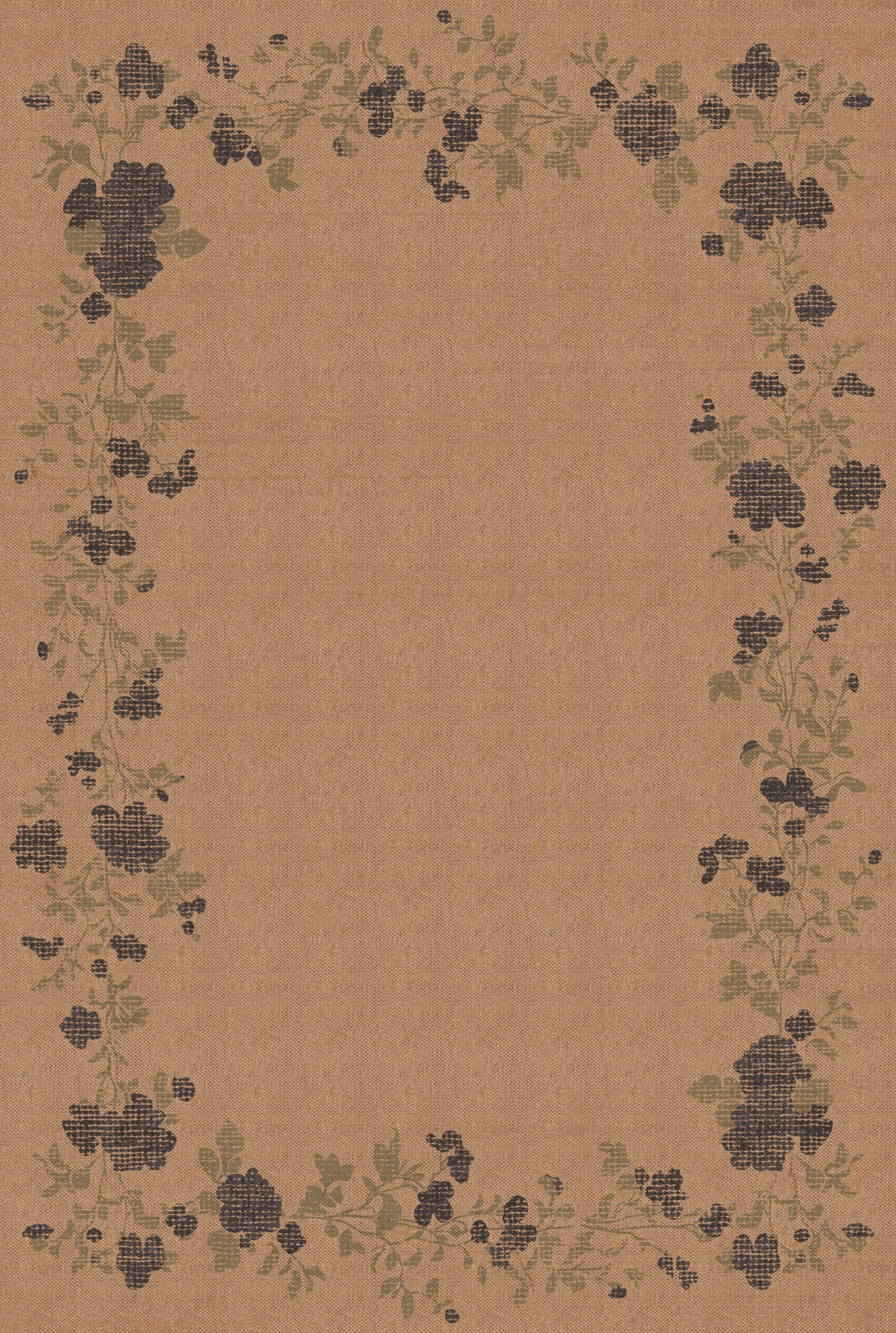 Darcy Floral Border Outdoor Rug – Navy – 185x275