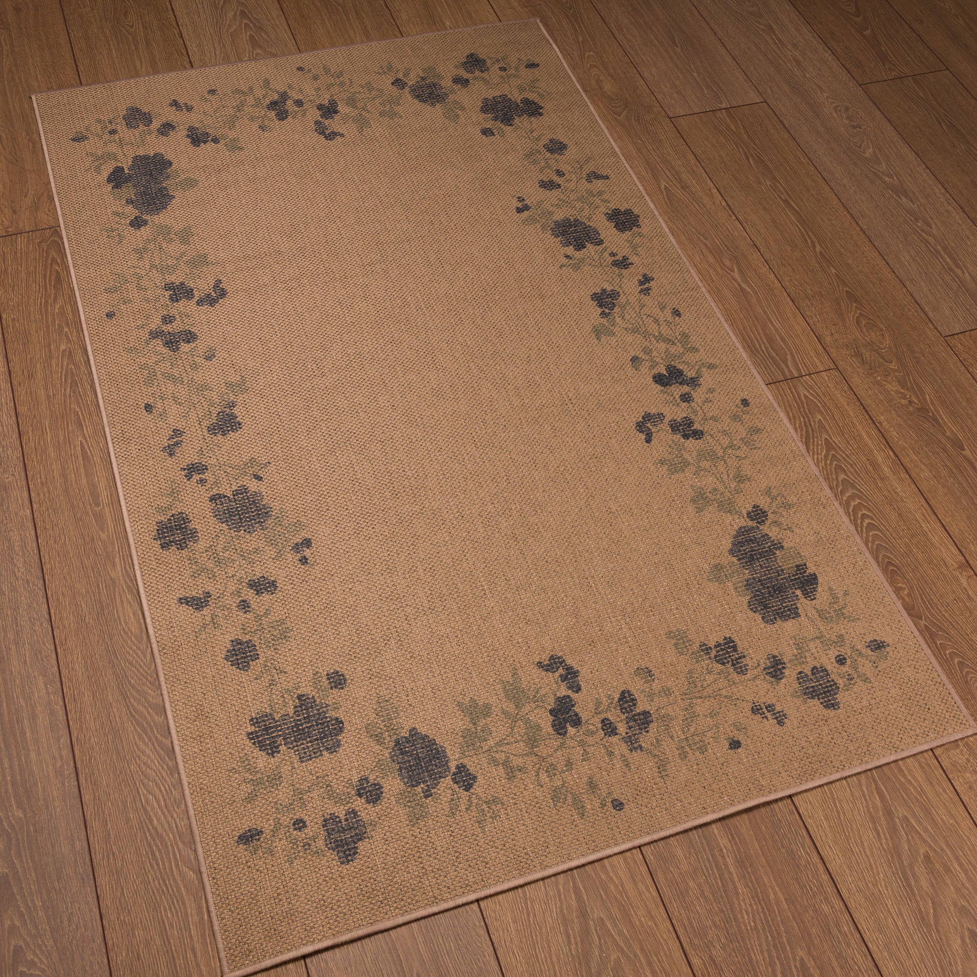 Darcy Floral Border Outdoor Rug – Navy
