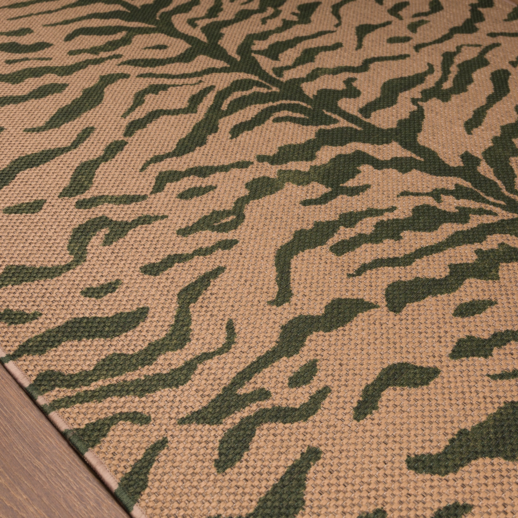 Jana Zebra Stripe Outdoor Rug – Green