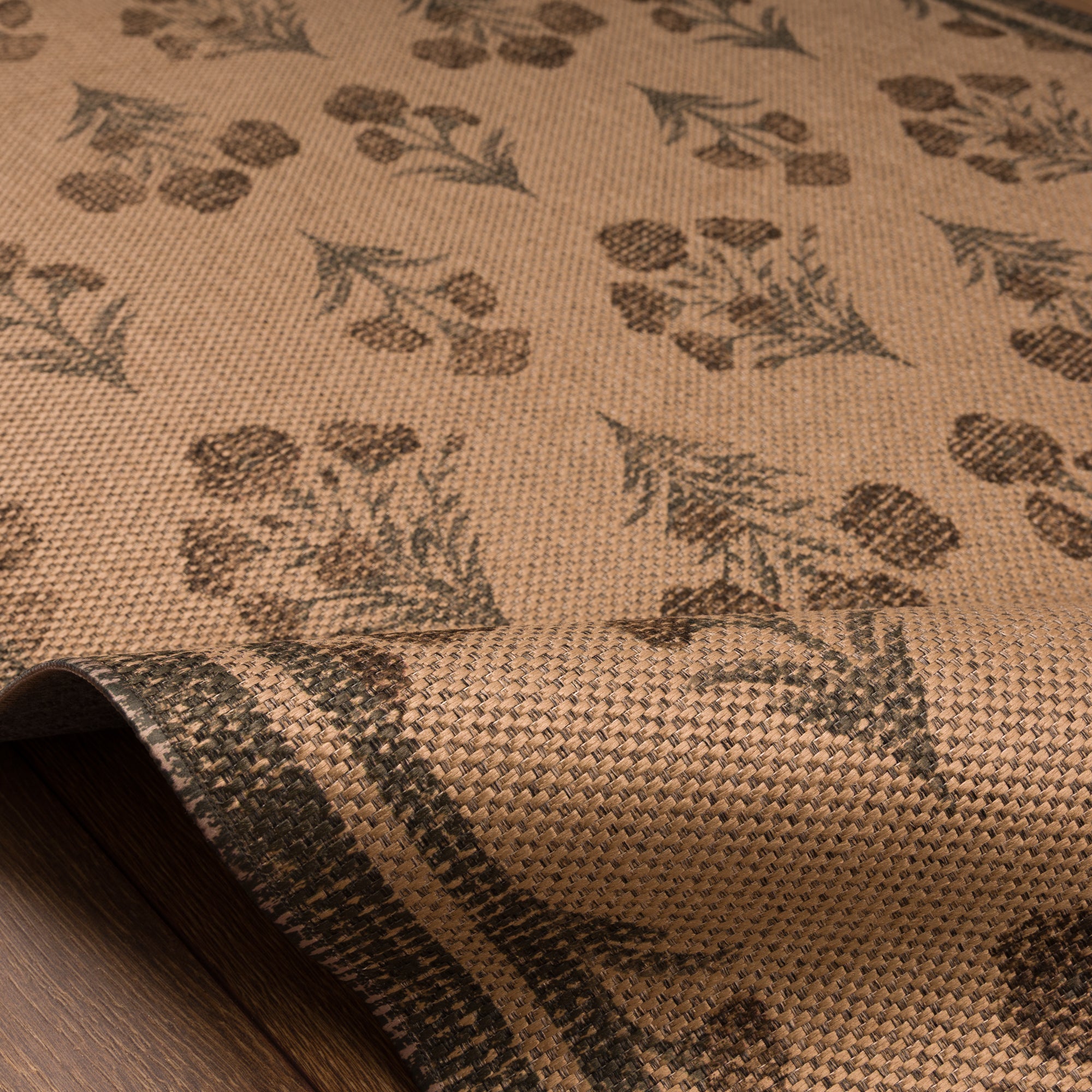 Ana Floral Folk Outdoor Rug – Brown