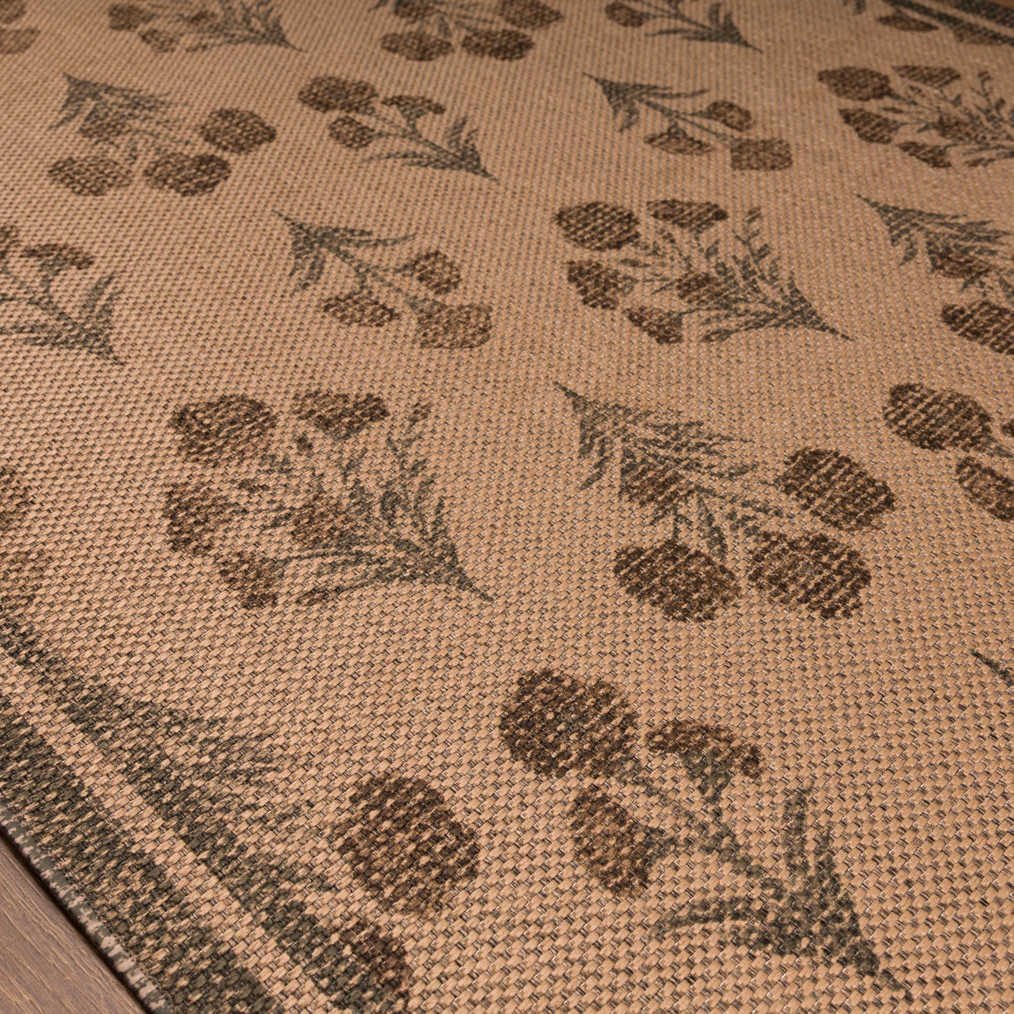 Ana Floral Folk Outdoor Rug – Brown