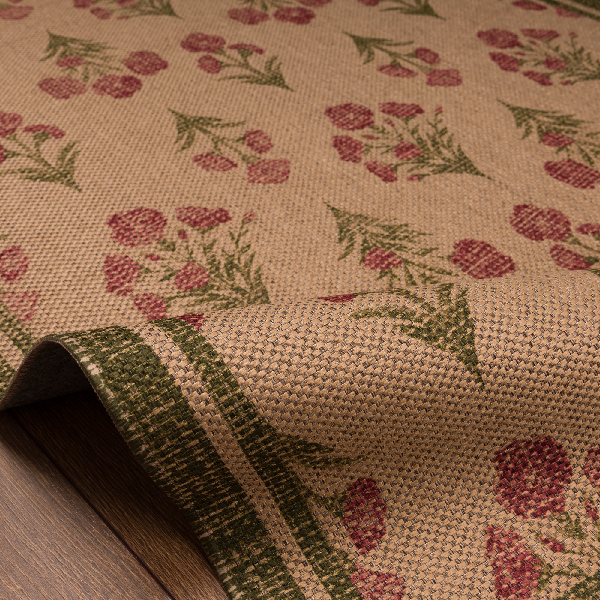 Ana Floral Folk Outdoor Rug – Pink