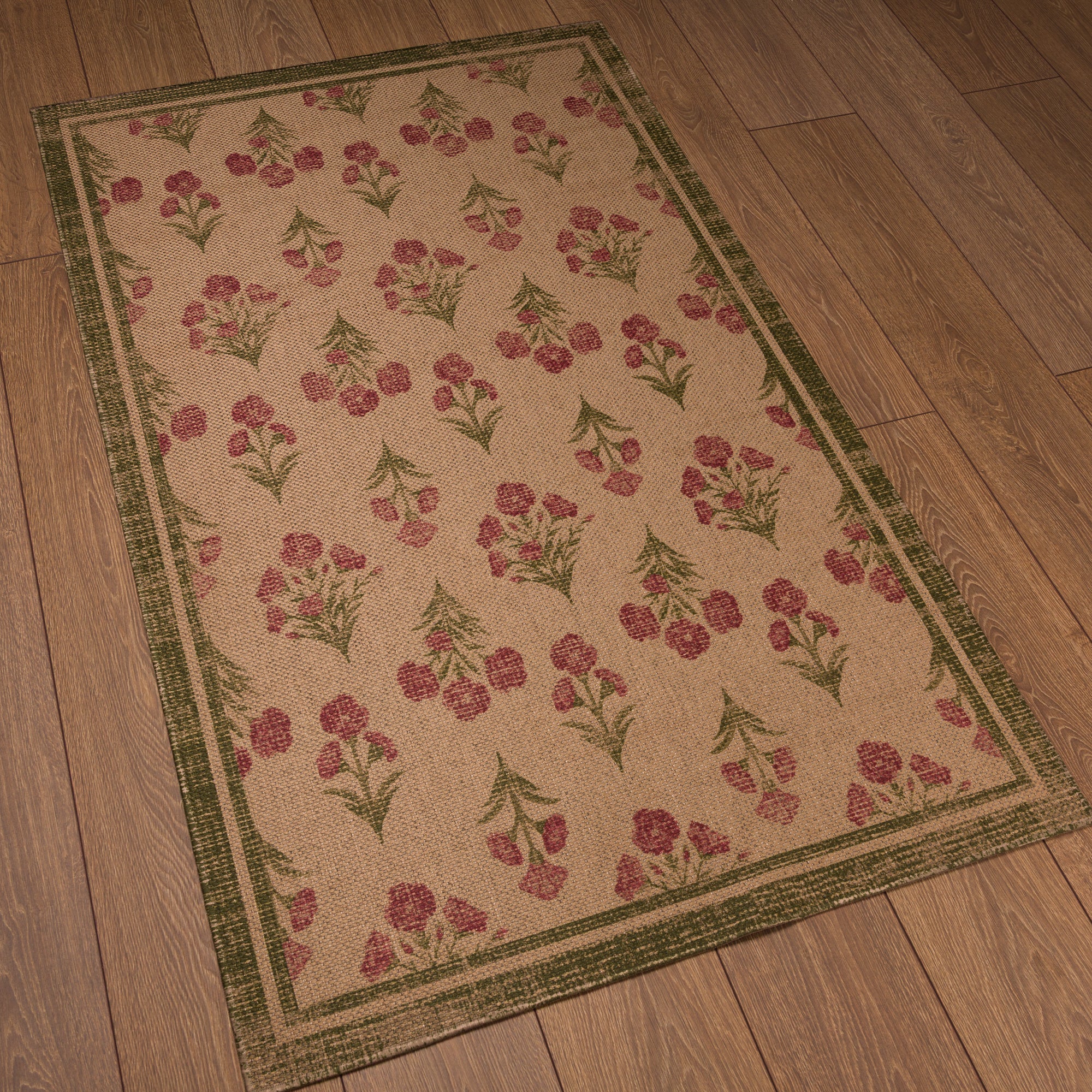 Ana Floral Folk Outdoor Rug – Pink