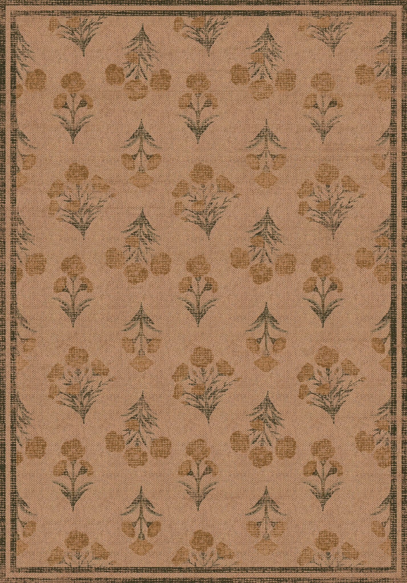 Ana Floral Folk Outdoor Rug – Yellow – 150x215
