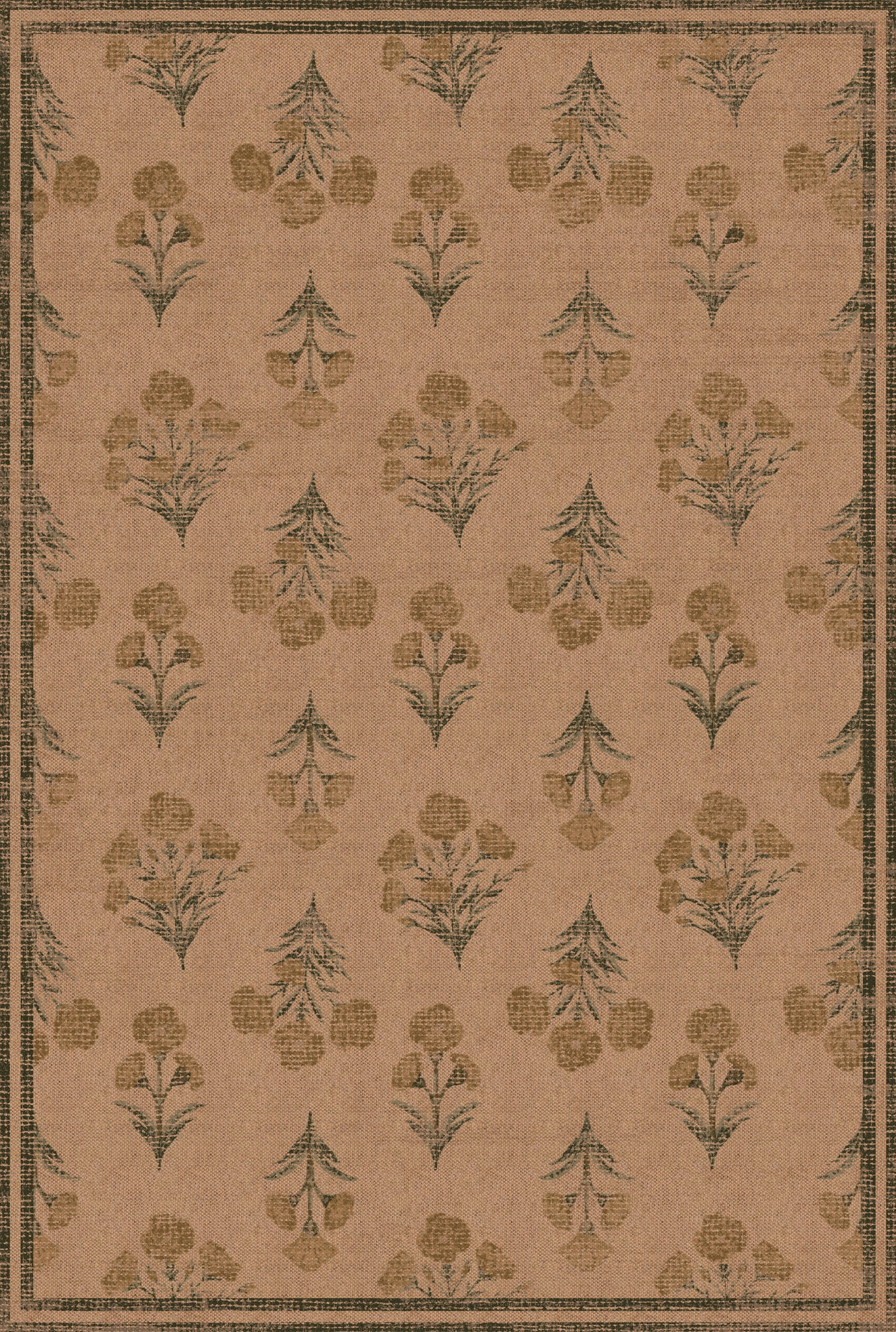 Ana Floral Folk Outdoor Rug – Yellow – 185x275