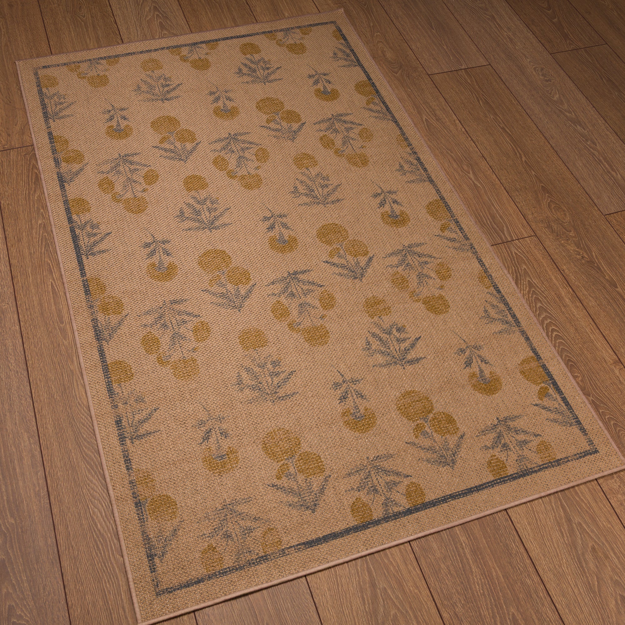 Nora Floral Botanical Outdoor Rug – Yellow