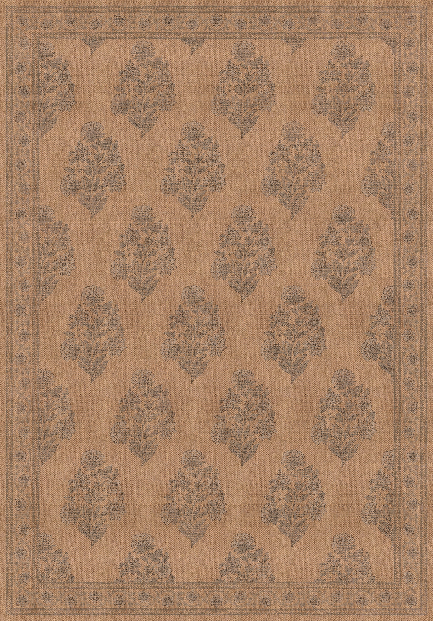 Sadie Floral Border Outdoor Rug – Blue – 150x215