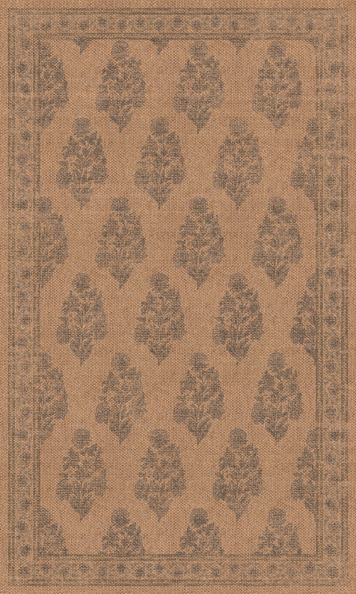 Sadie Floral Border Outdoor Rug – Blue – 90x150
