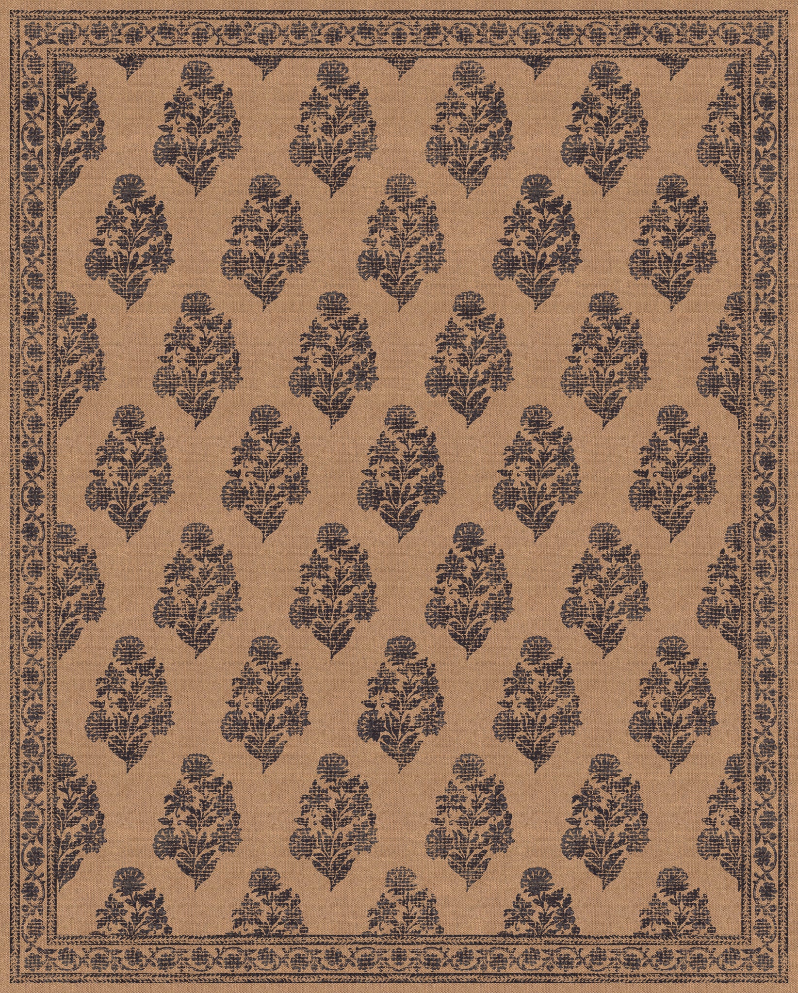 Sadie Floral Border Outdoor Rug – Navy – 245x305