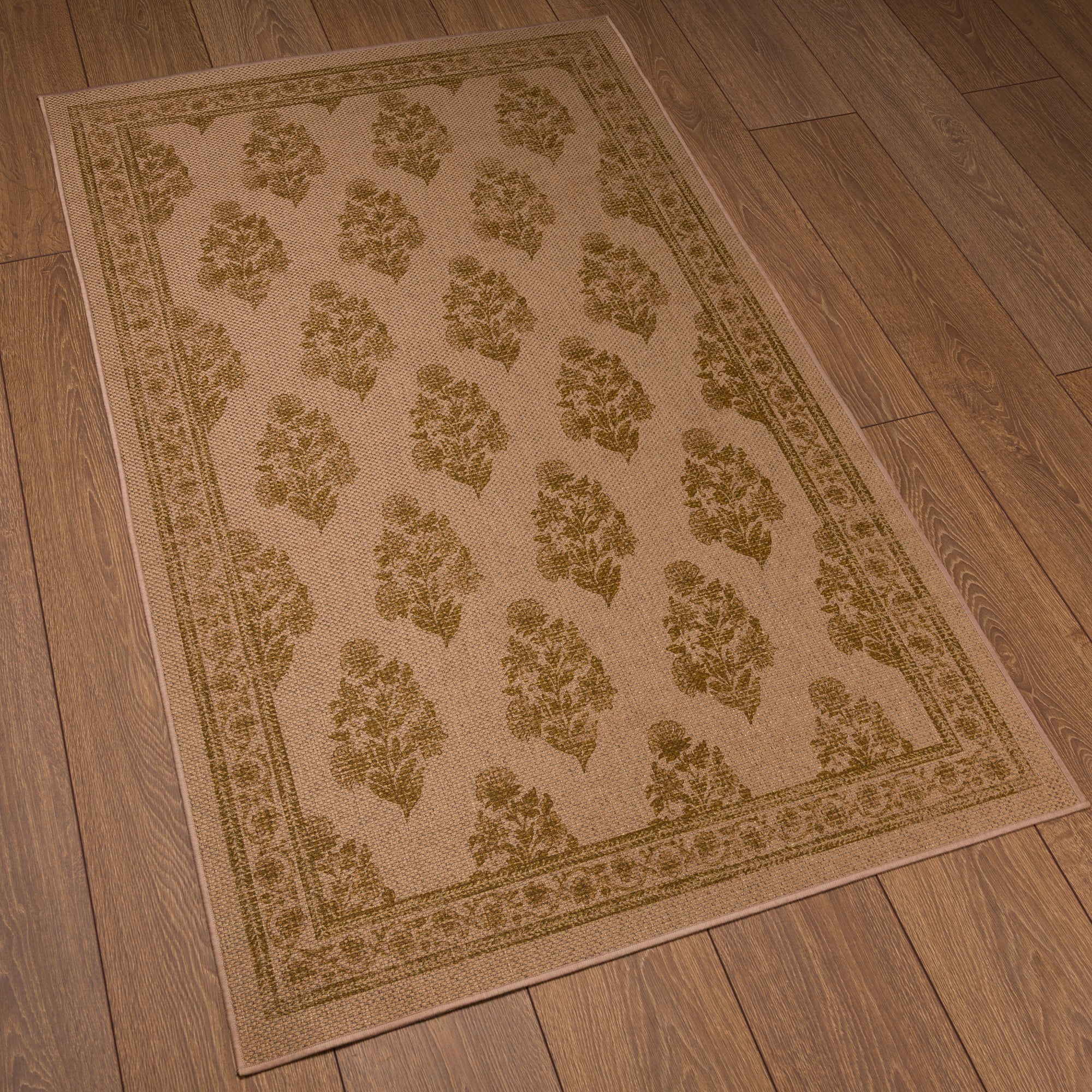 Sadie Floral Border Outdoor Rug – Yellow