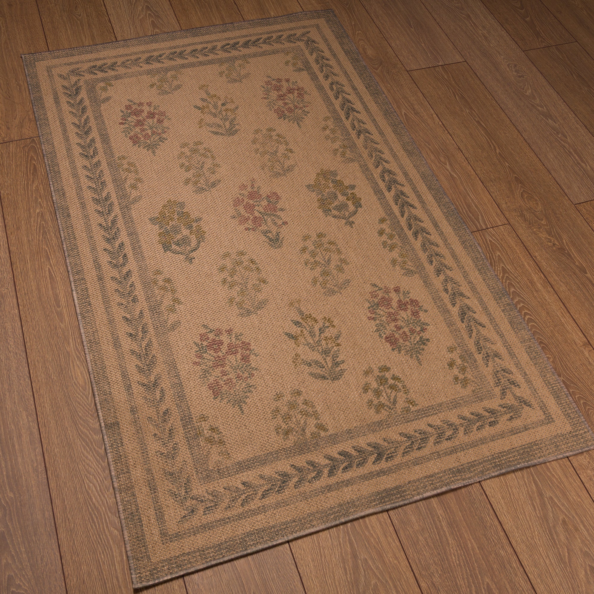 Melody Floral Border Outdoor Rug – Multicolor