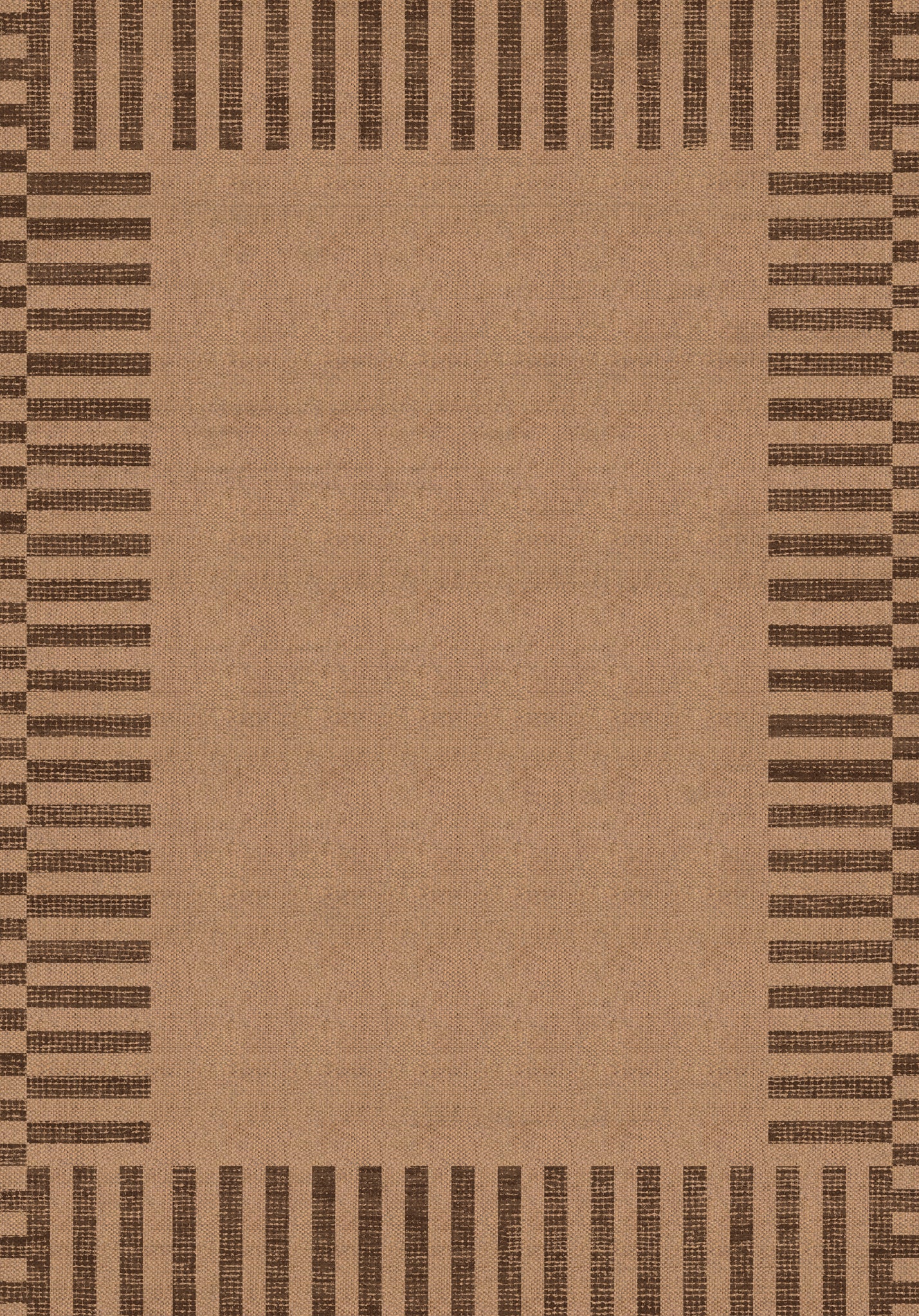 Eden Geometric Border Outdoor Rug – Brown – 150x215