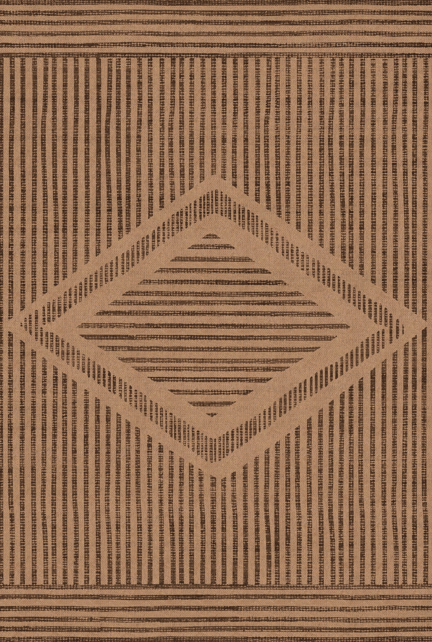 Miles Geometric Diamond Outdoor Rug – Brown – 185x275