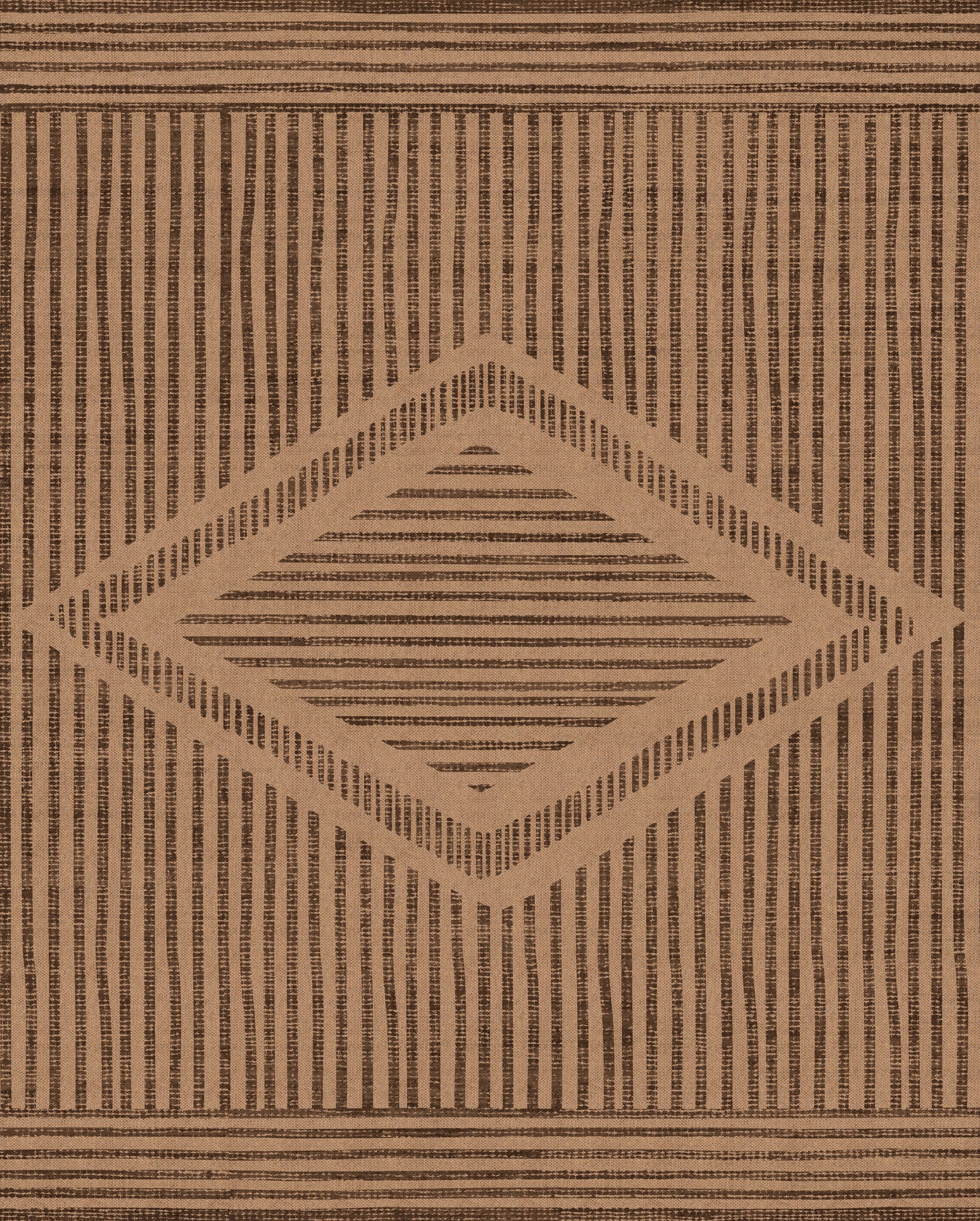 Miles Geometric Diamond Outdoor Rug – Brown – 245x305