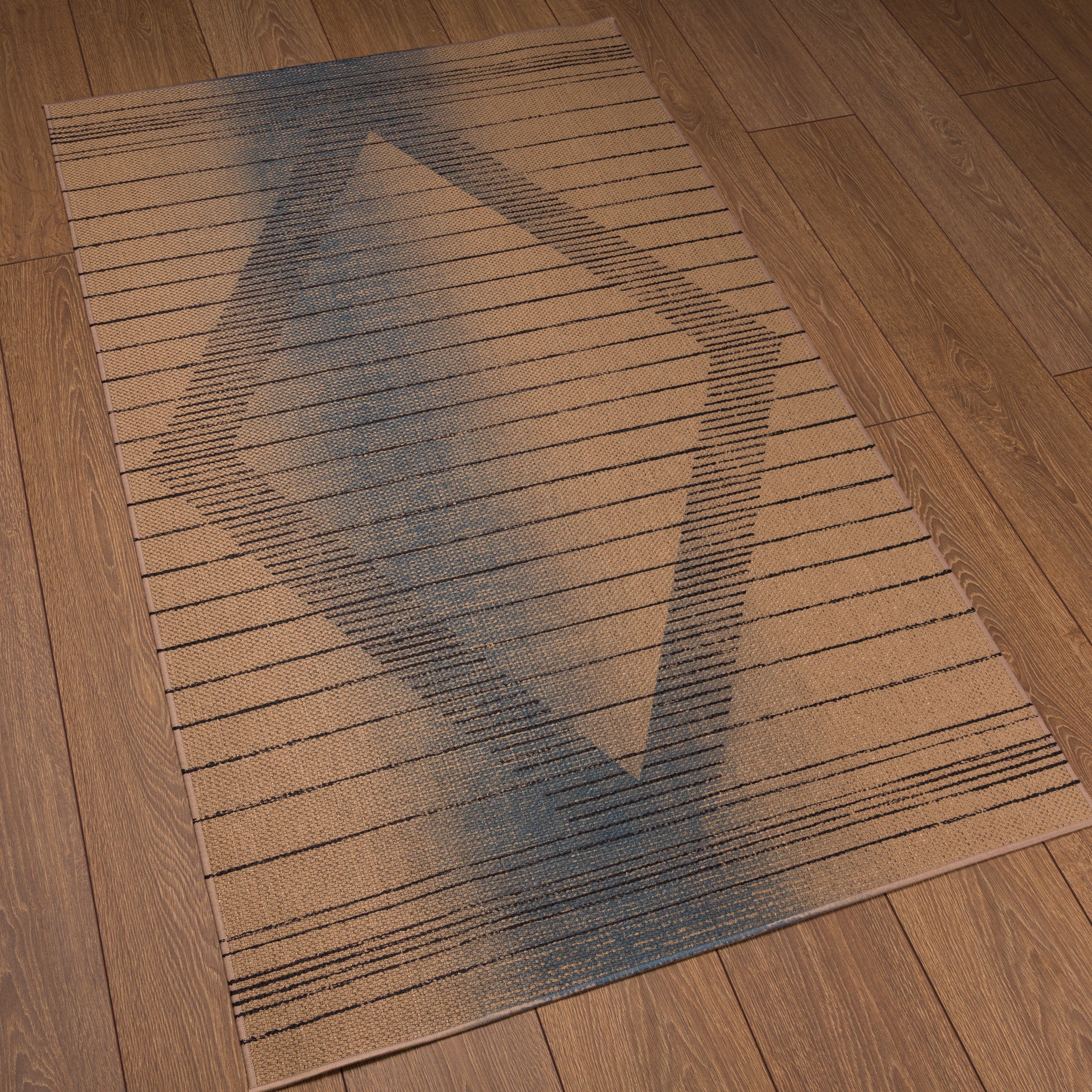 Parker Abstract Diamond Outdoor Rug – Navy