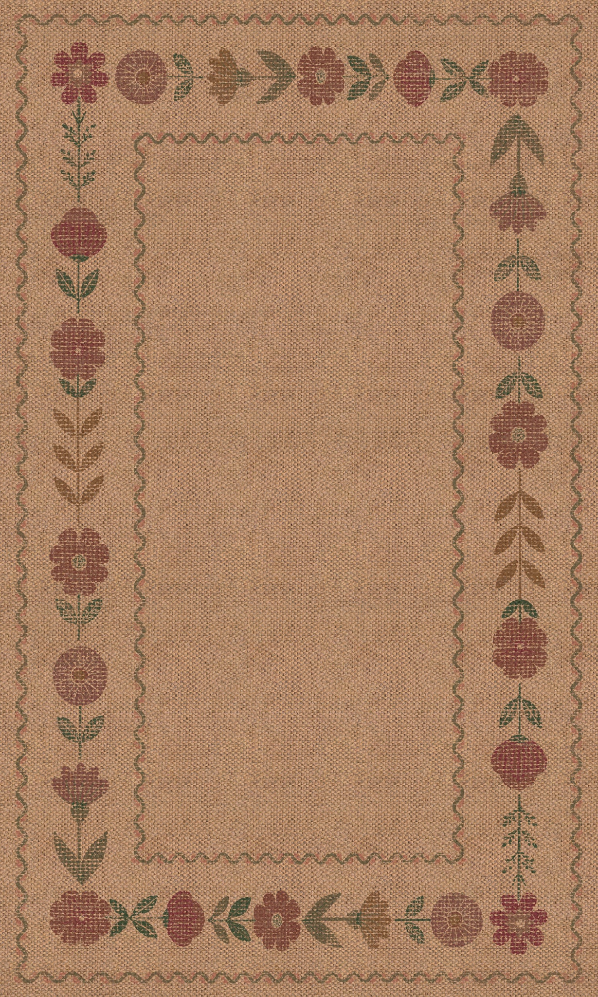 June Floral Border Outdoor Rug – Multicolor – 90x150