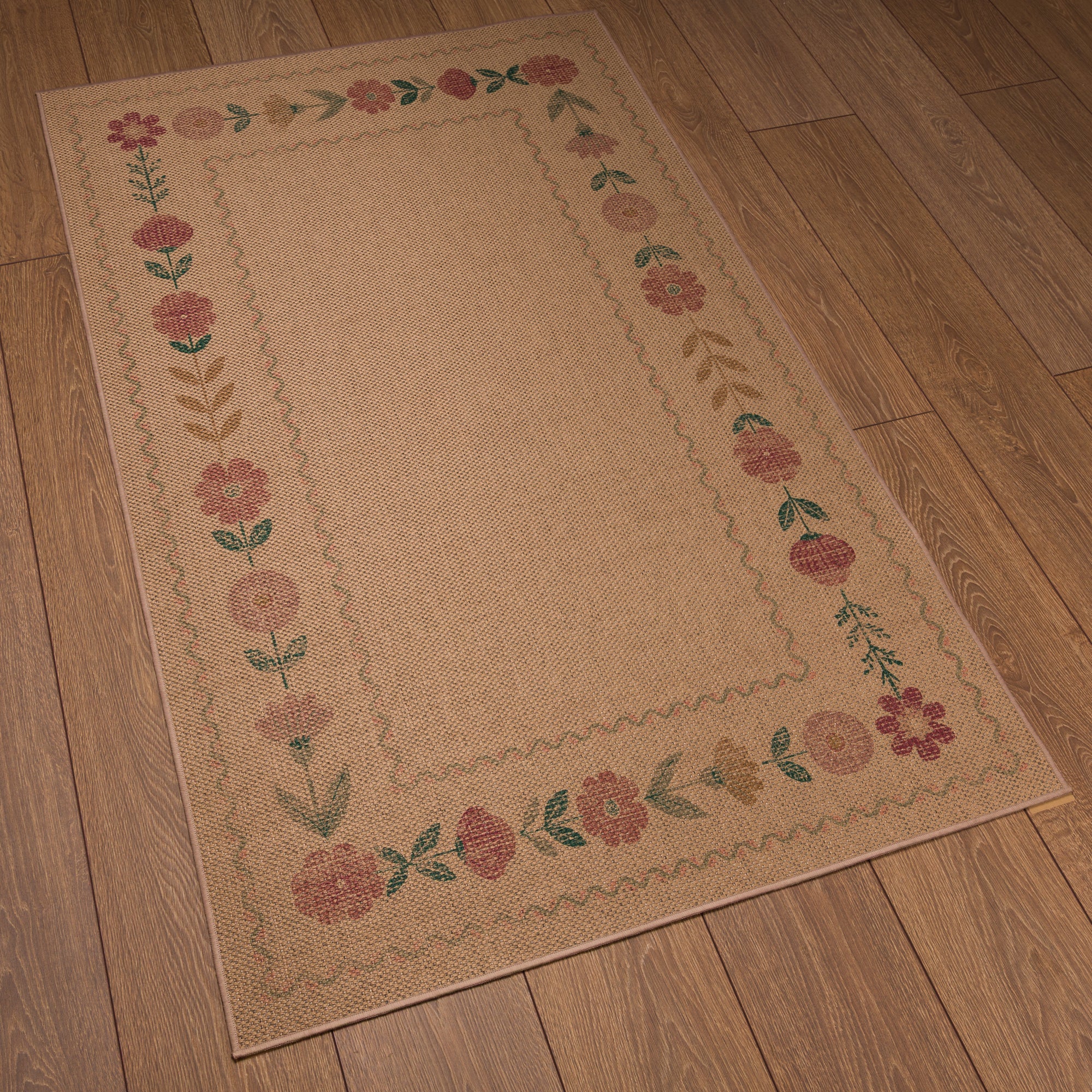 June Floral Border Outdoor Rug – Multicolor