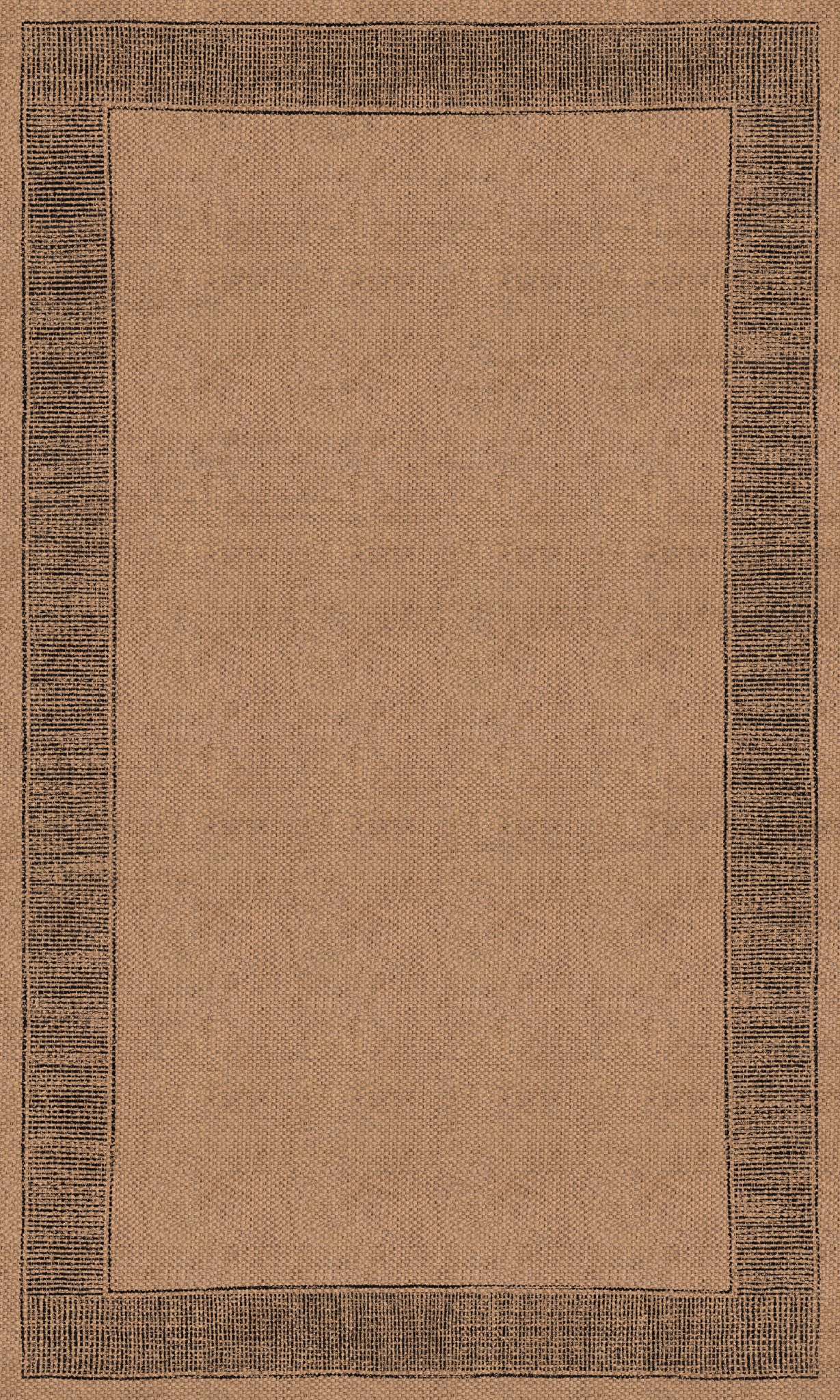 Lilah Border Geometric Outdoor Rug – Black – 90x150