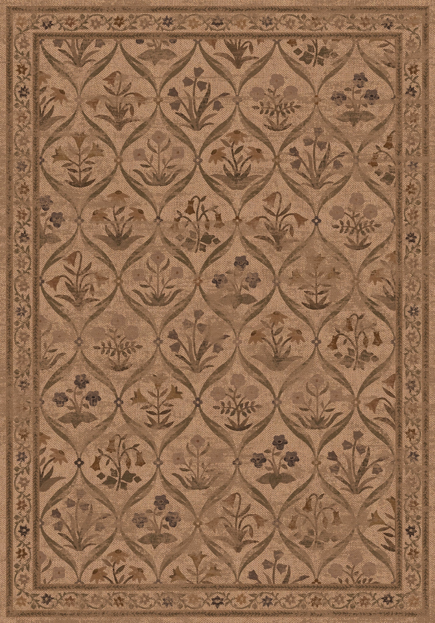 Sabrina Floral Trellis Outdoor Rug – Beige – 150x215