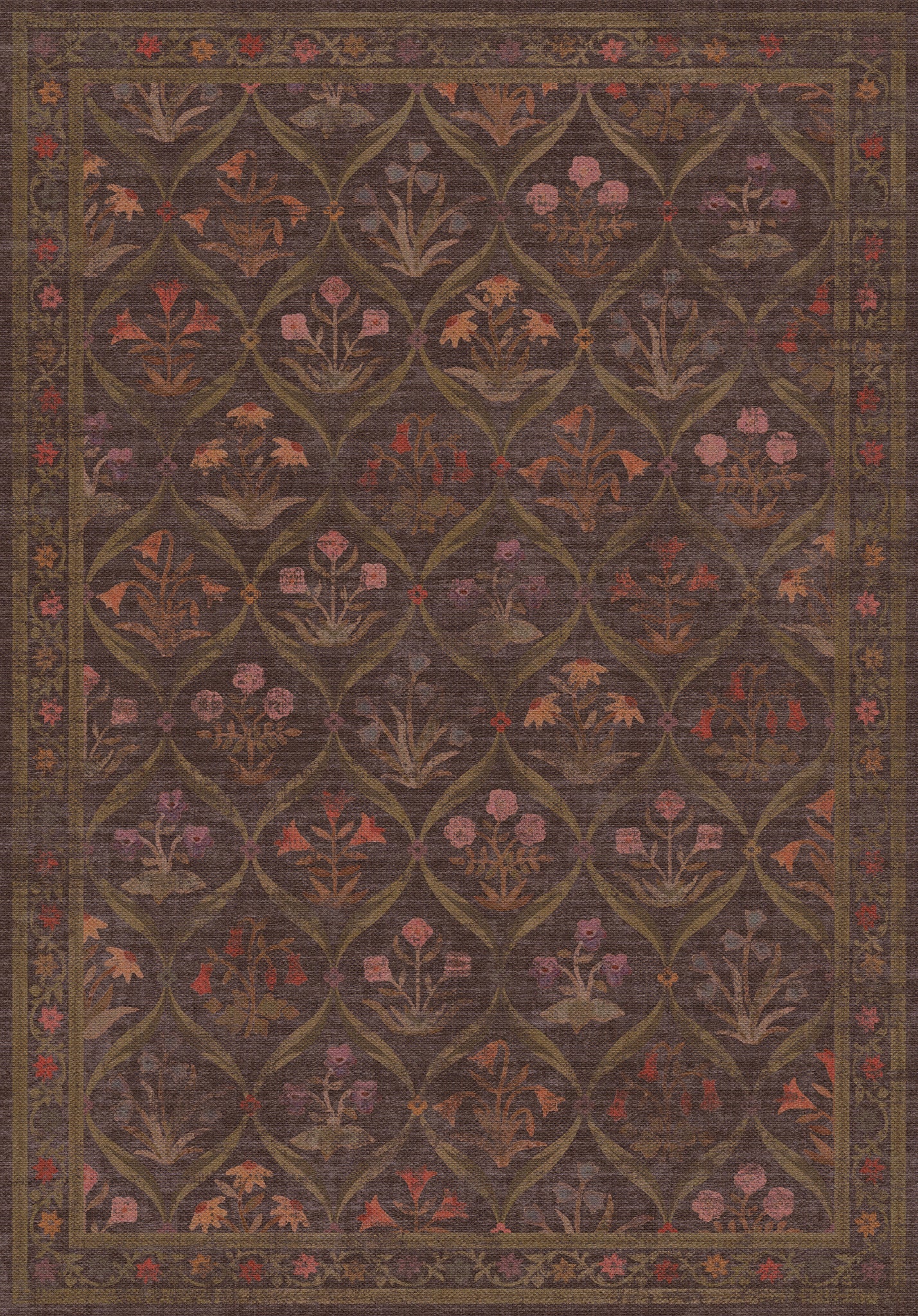 Sabrina Floral Trellis Outdoor Rug – Black – 150x215
