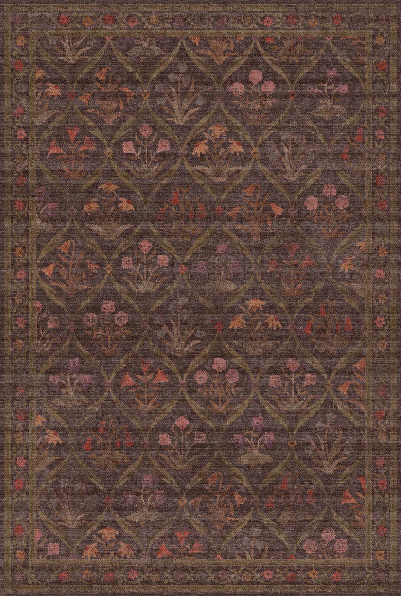 Sabrina Floral Trellis Outdoor Rug – Black – 185x275