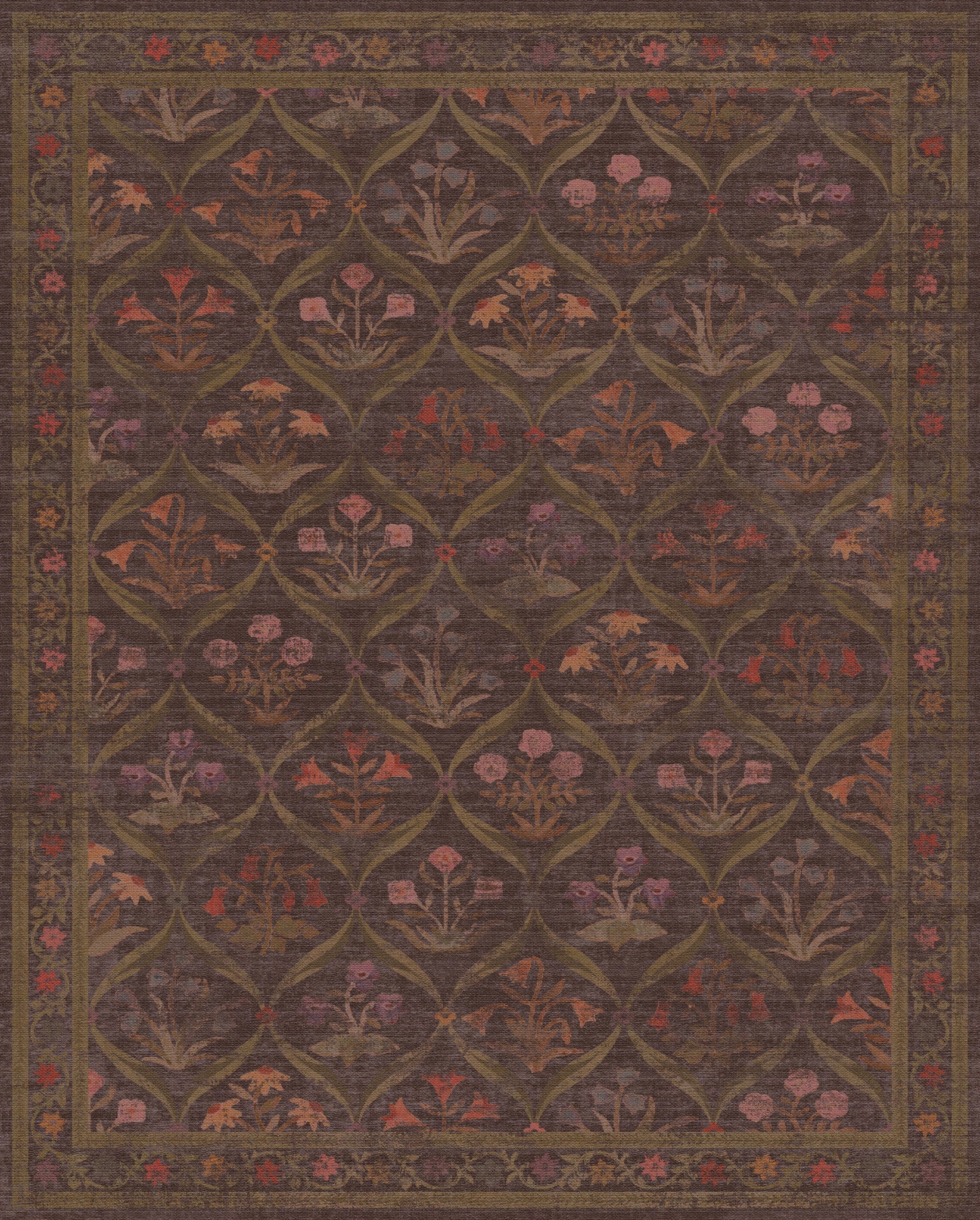 Sabrina Floral Trellis Outdoor Rug – Black – 245x305