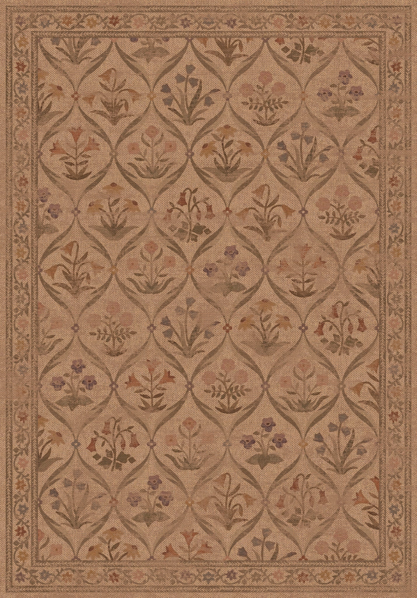 Sabrina Floral Trellis Outdoor Rug – Cream – 150x215