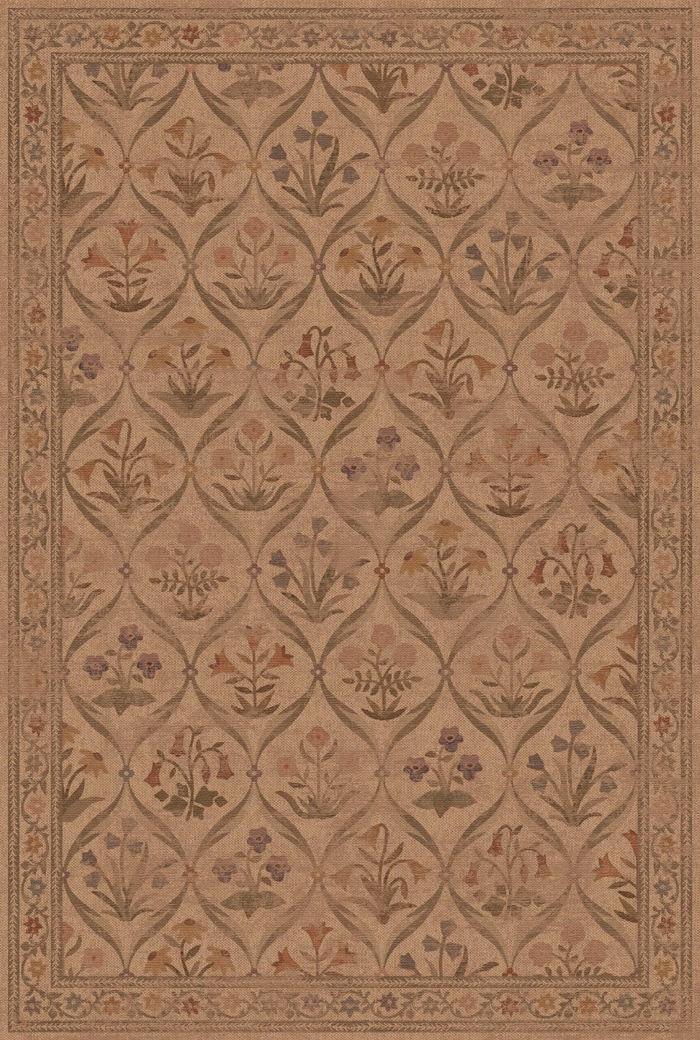Sabrina Floral Trellis Outdoor Rug – Cream – 185x275