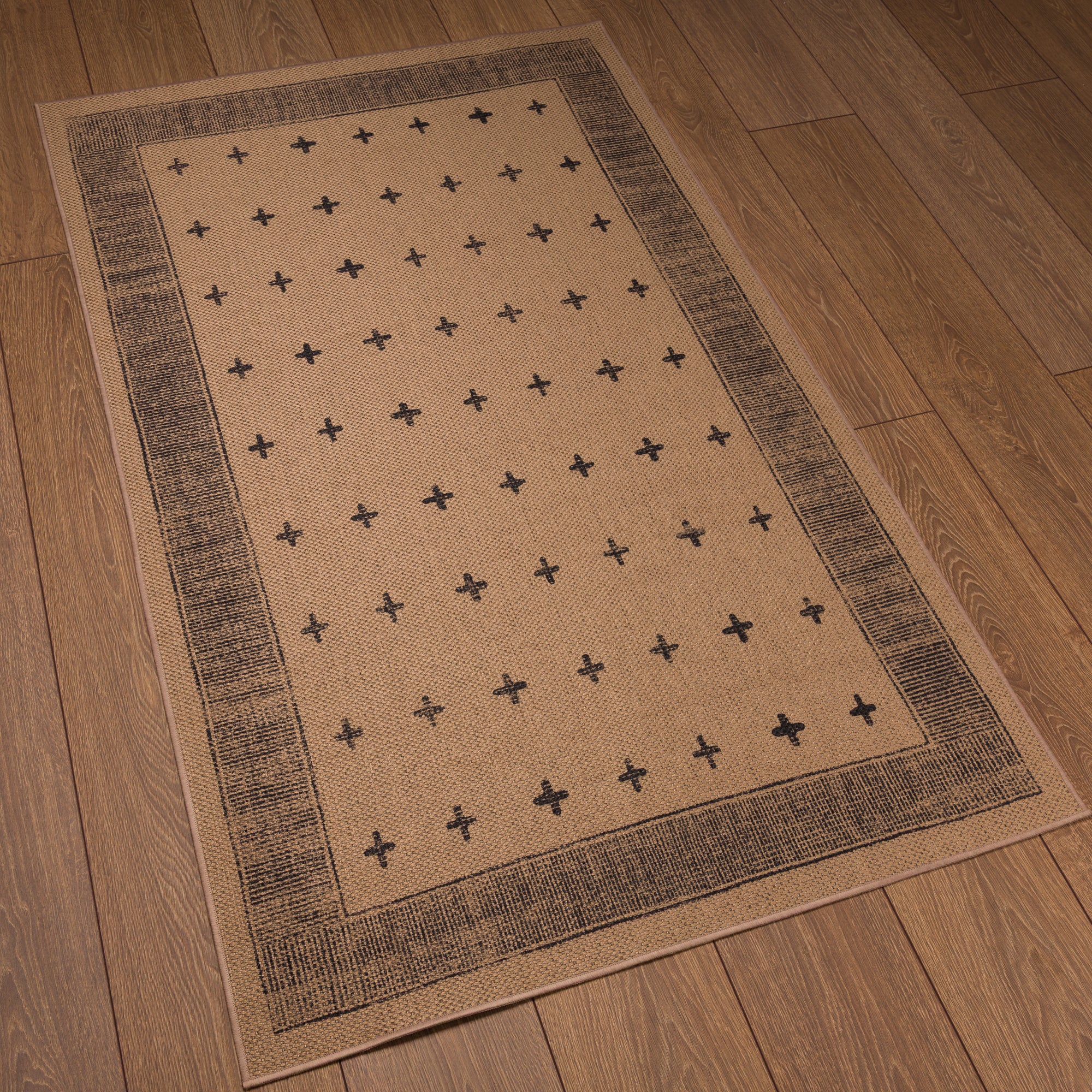 Gia Geometric Plus Outdoor Rug – Black