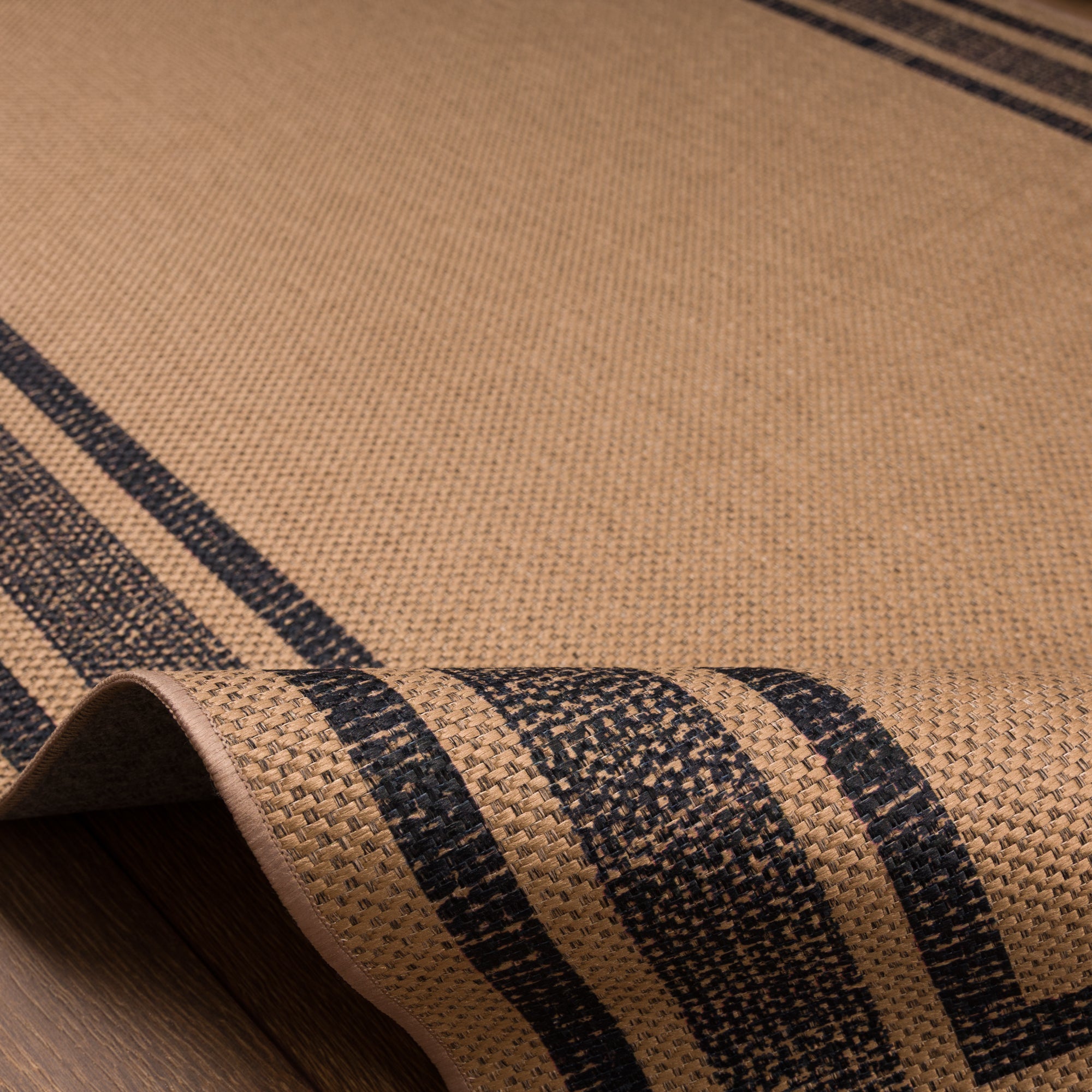 Leia Bordered Geometric Outdoor Rug – Navy
