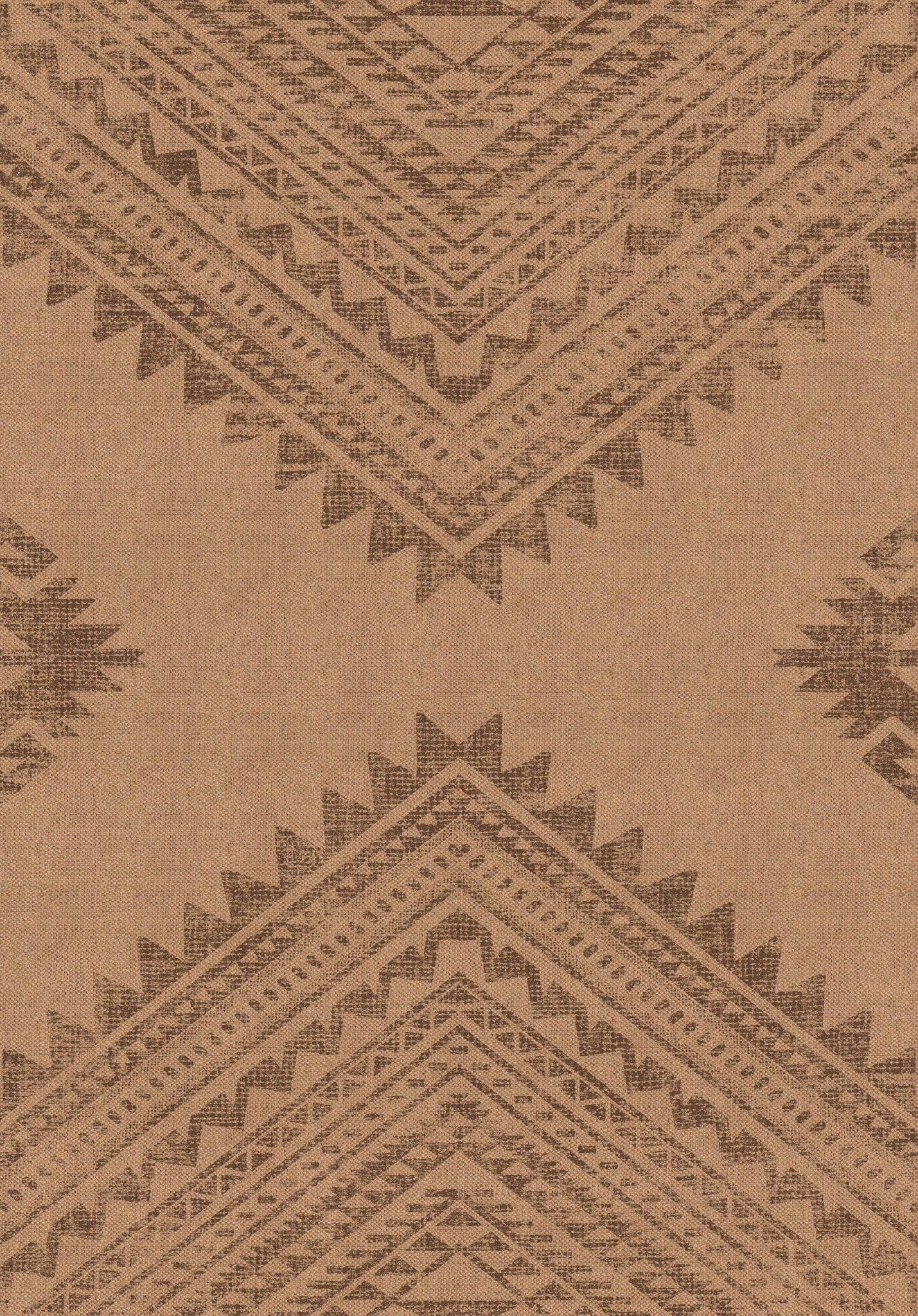 Laila Tribal Geometric Outdoor Rug – Brown – 150x215
