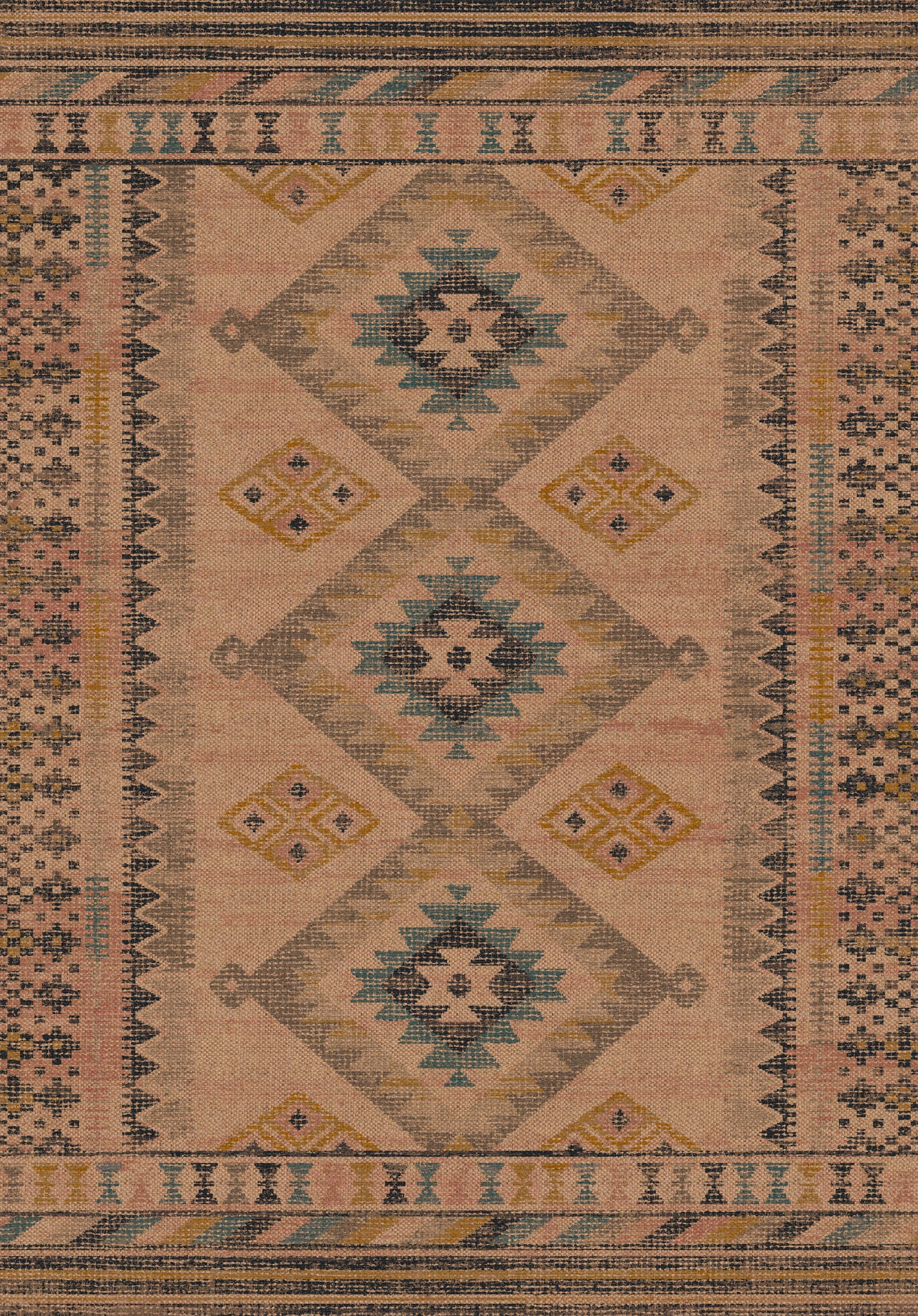 Rylie Tribal Diamond Outdoor Rug – Multicolor – 150x215