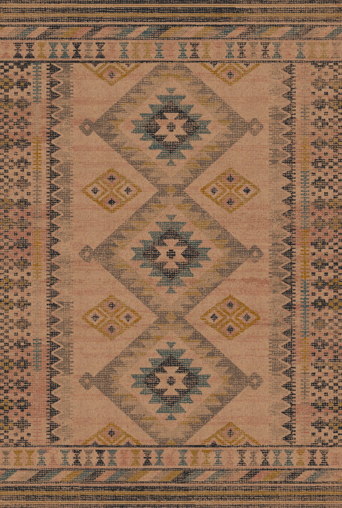 Rylie Tribal Diamond Outdoor Rug – Multicolor – 185x275