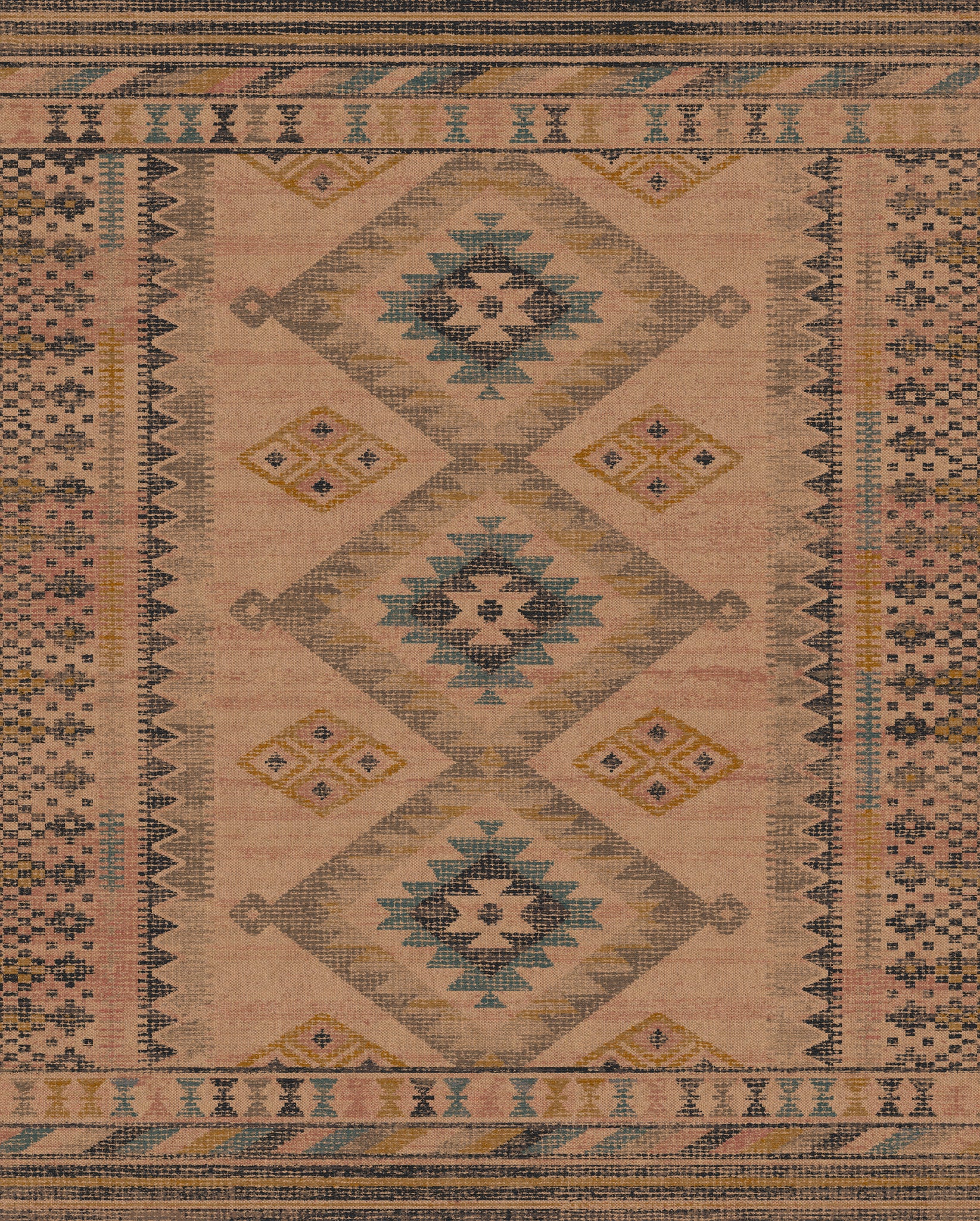Rylie Tribal Diamond Outdoor Rug – Multicolor – 245x305