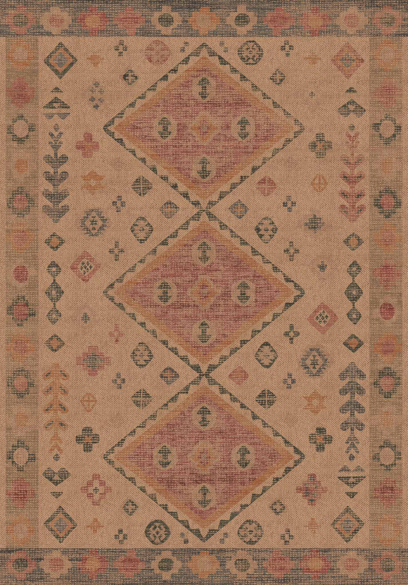 Mae Tribal Diamond Outdoor Rug – Multicolor – 150x215