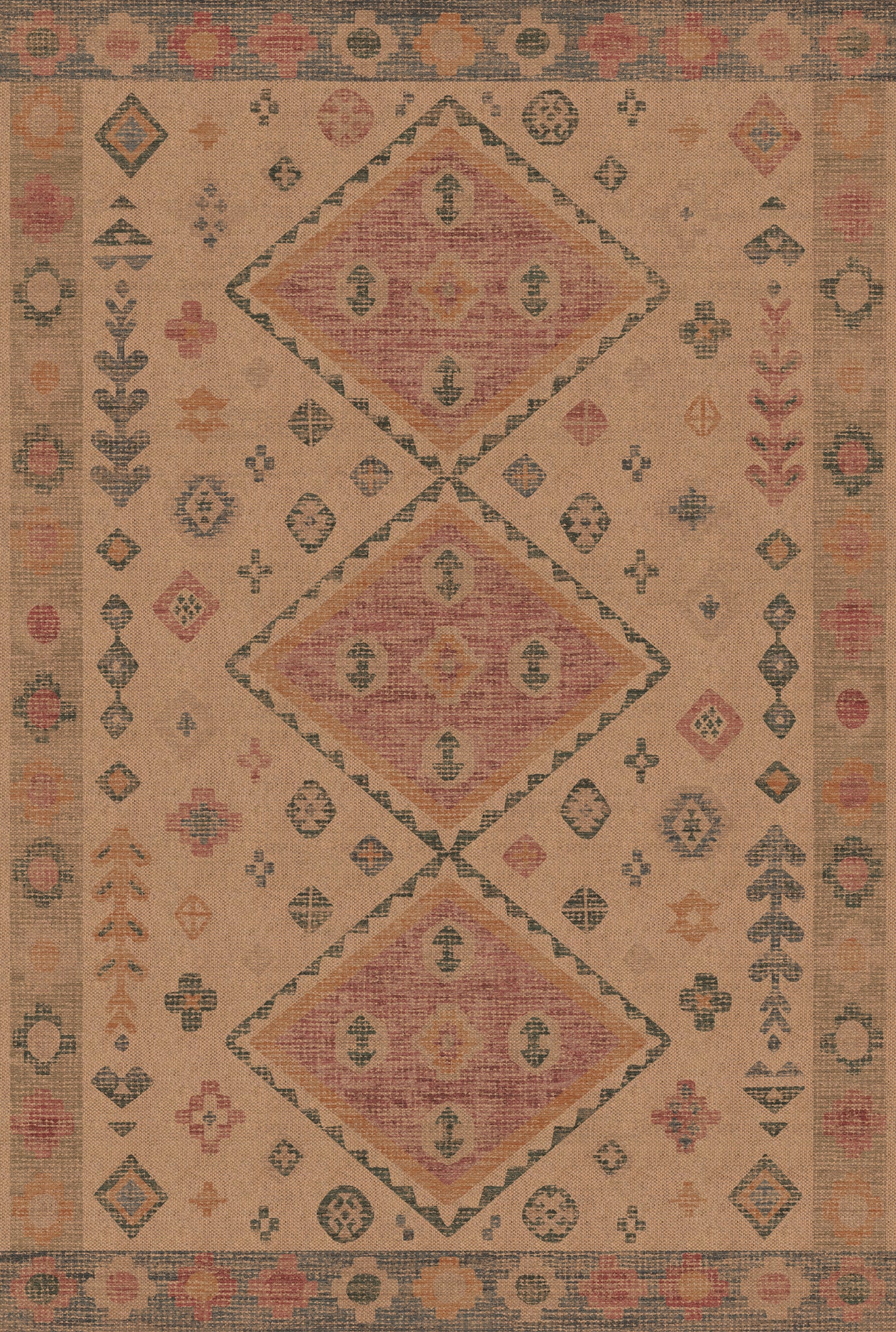 Mae Tribal Diamond Outdoor Rug – Multicolor – 185x275