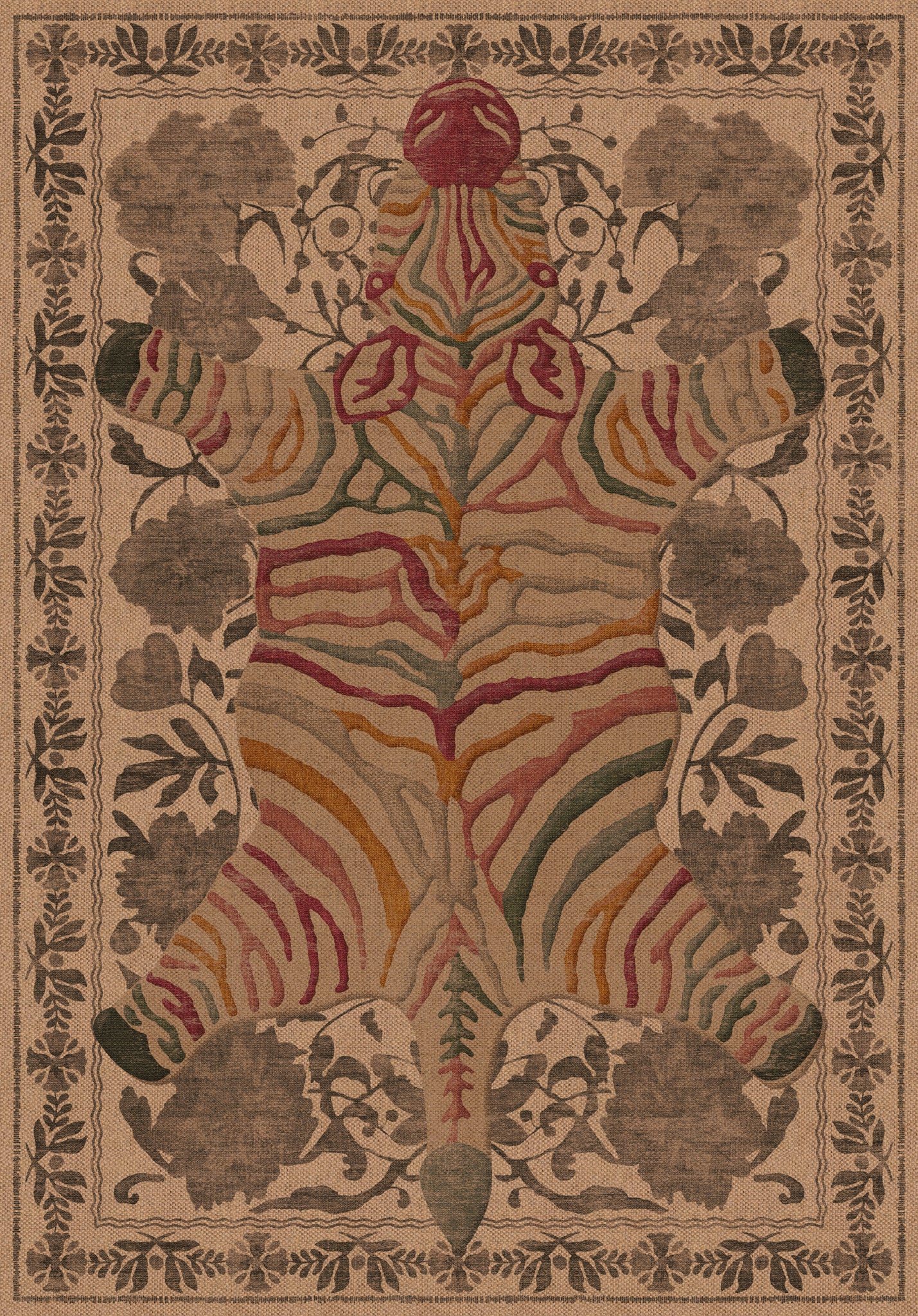 Rudy Zebra Floral Outdoor Rug – Grey – 150x215