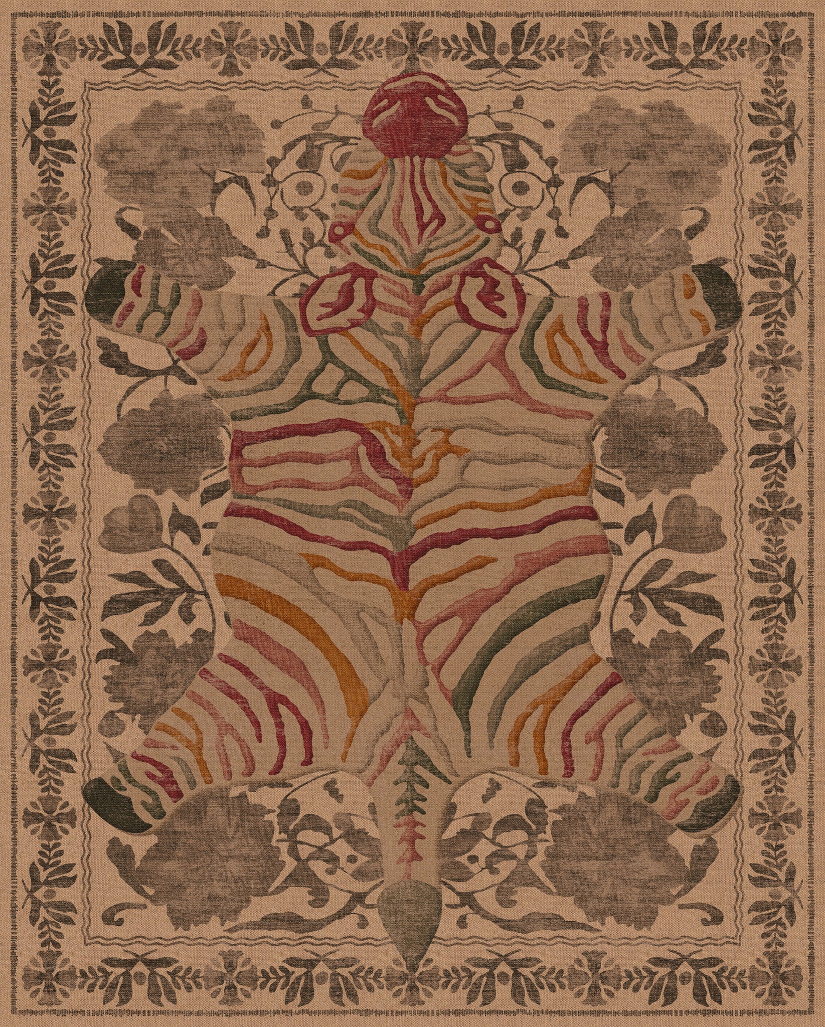 Rudy Zebra Floral Outdoor Rug – Grey – 245x305