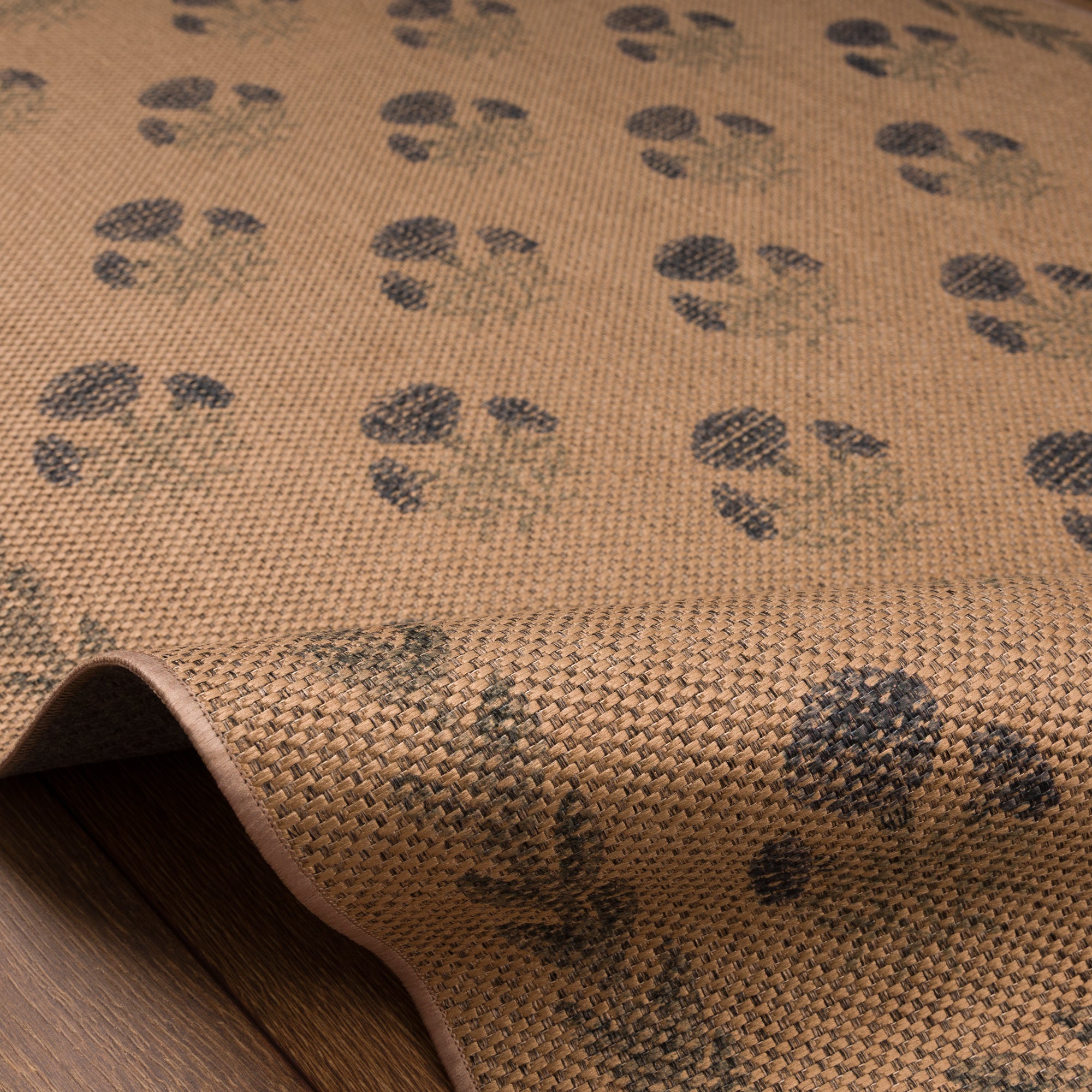 Maia Floral Border Outdoor Rug – Navy