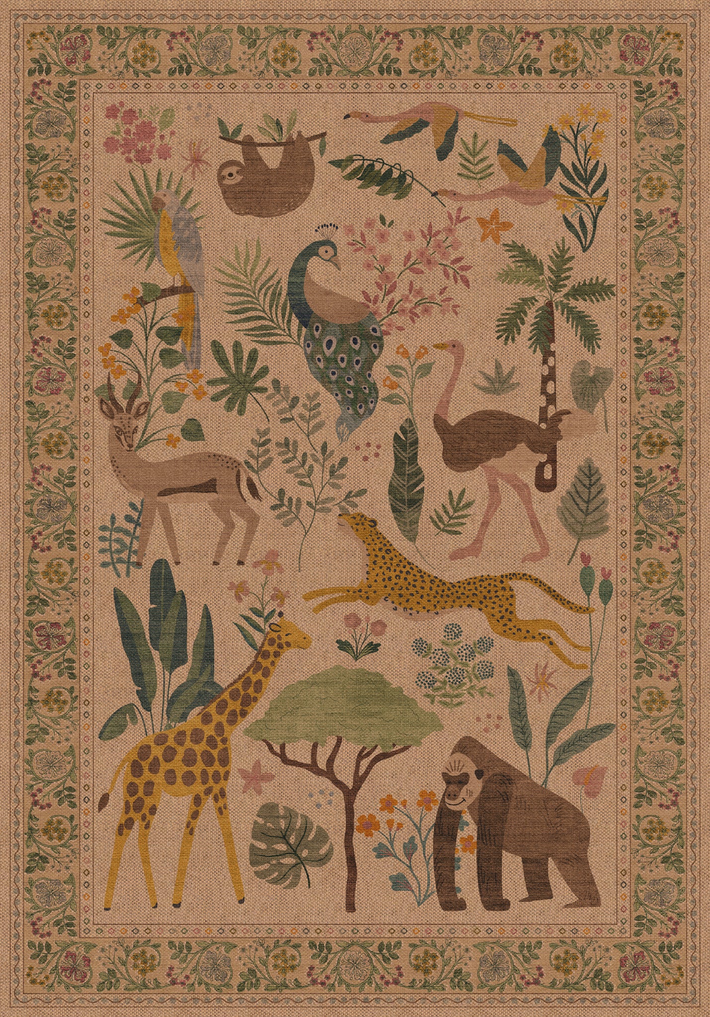 Micah Jungle Animal Outdoor Rug – Beige – 150x215