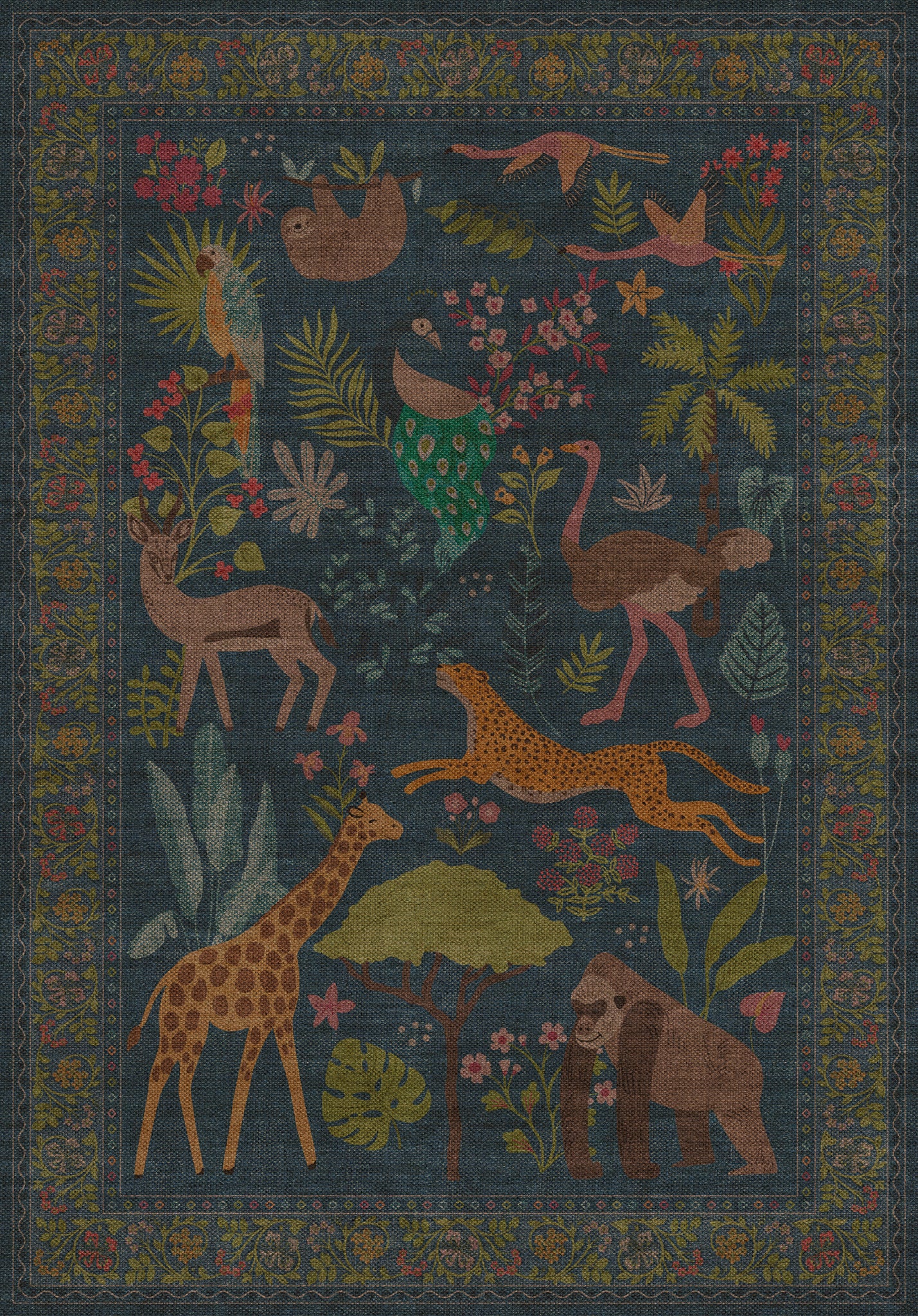 Micah Jungle Animal Outdoor Rug – Blue – 150x215
