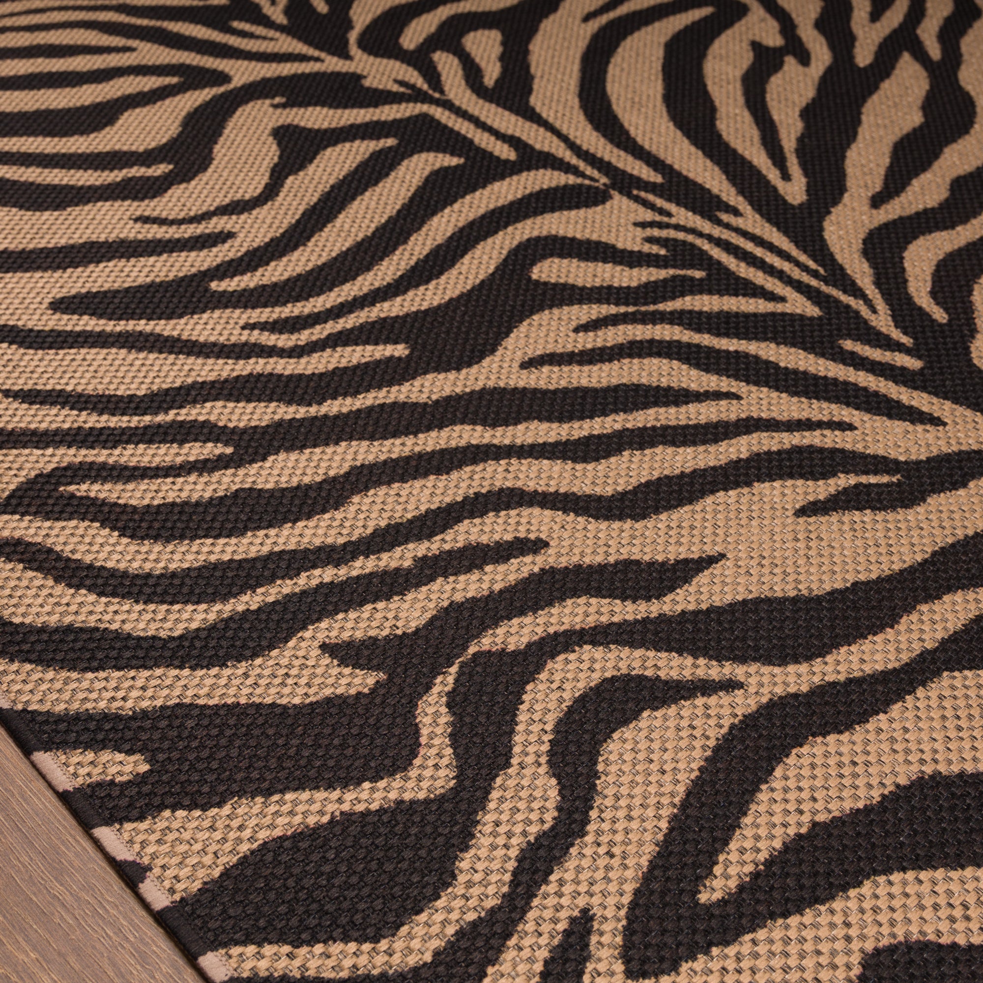 Kiley Zebra Stripe Outdoor Rug – Brown
