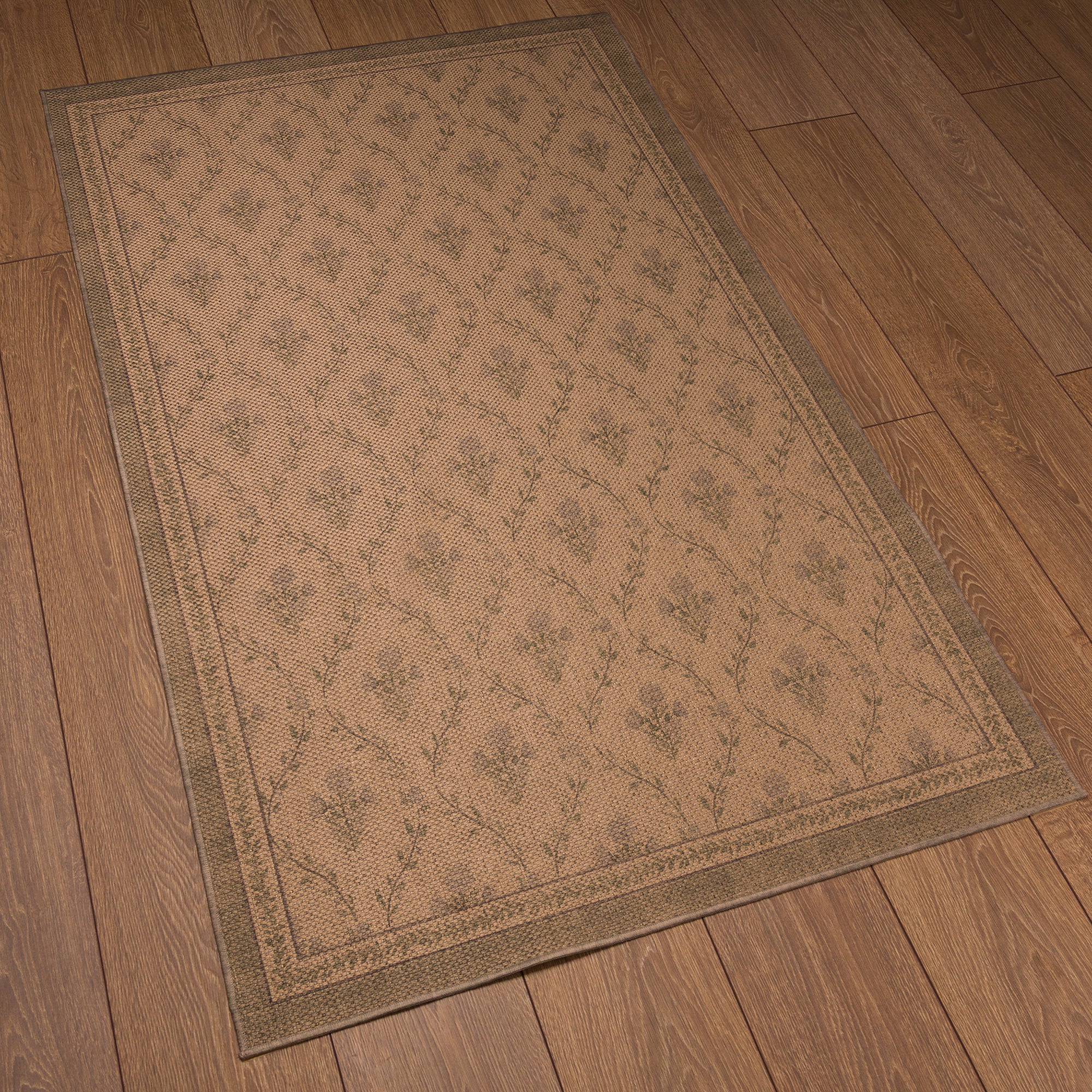 Della Floral Vine Outdoor Rug – Green-Blue