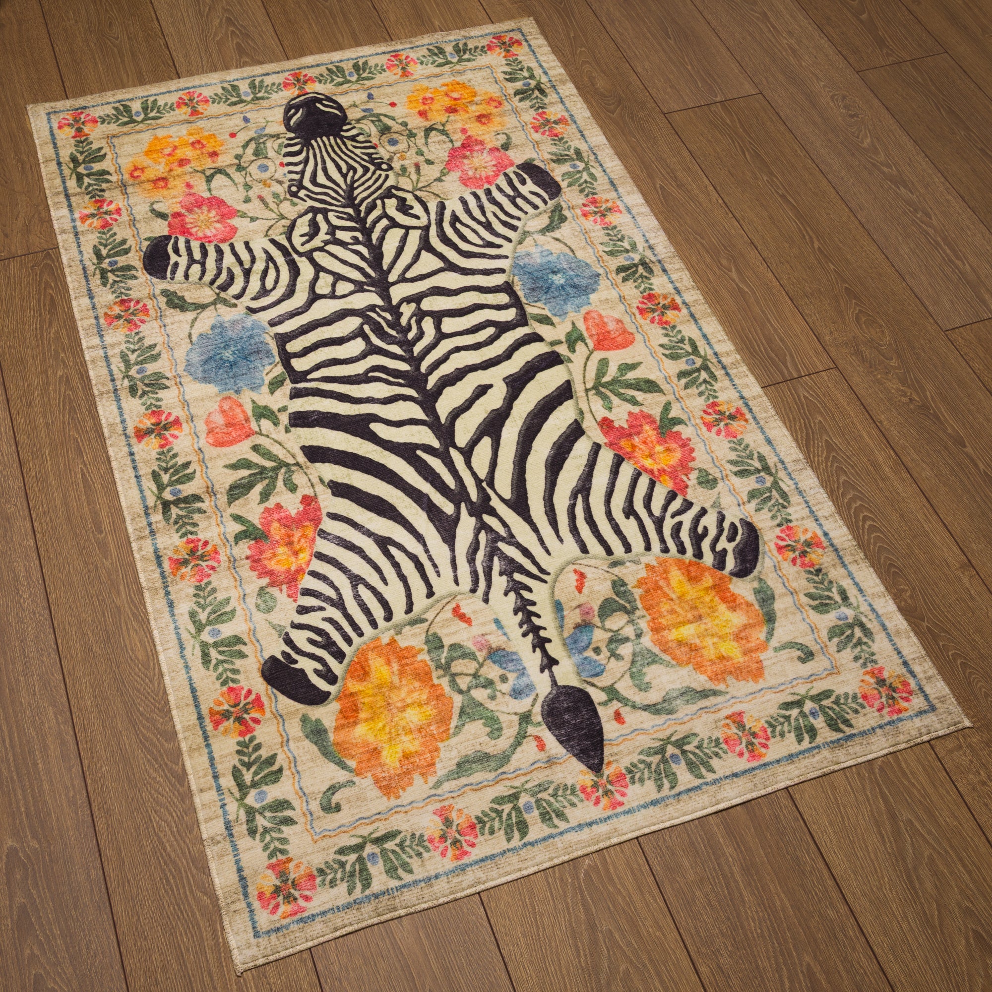 Yara Ботанически килим със зебров печат