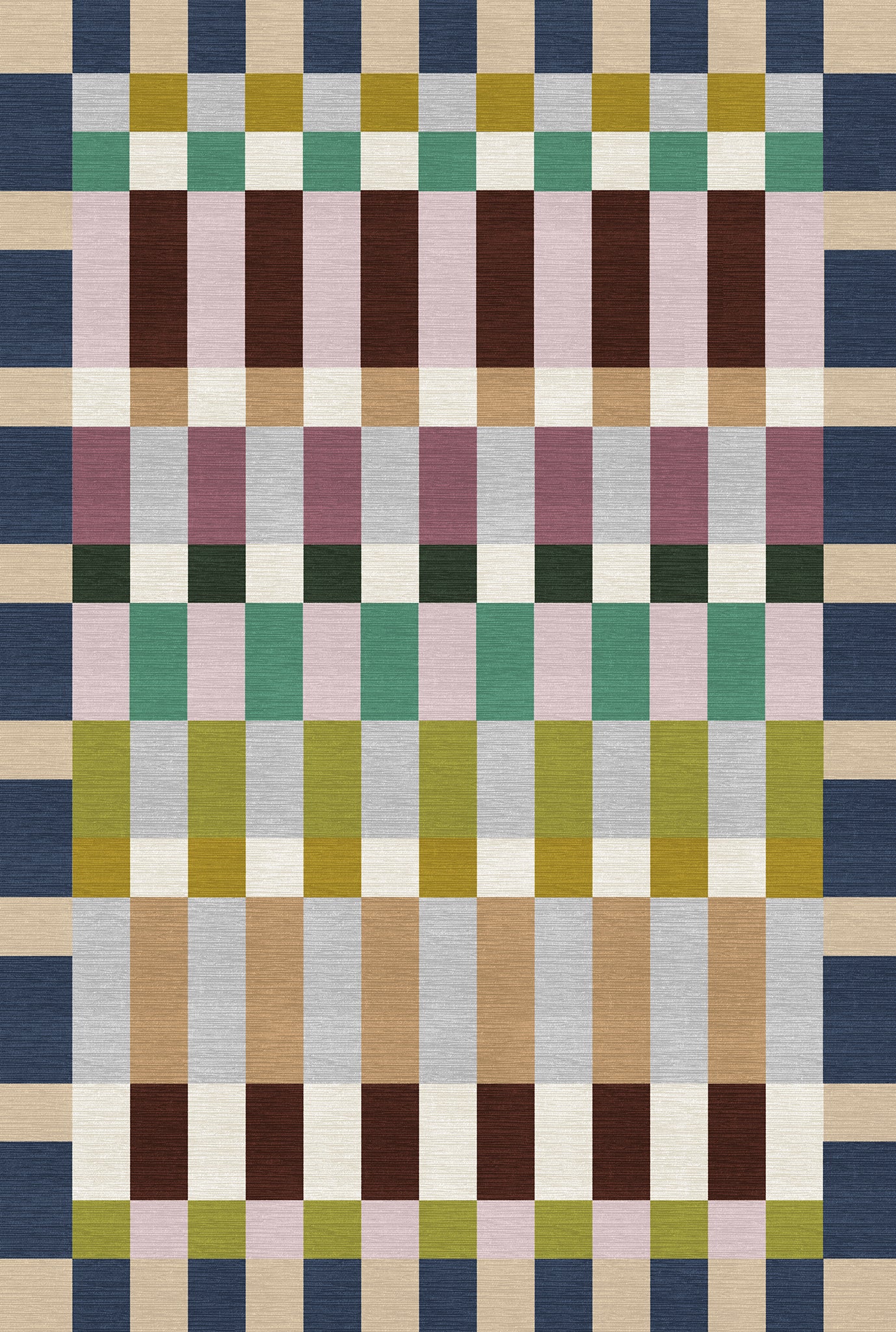 Emery Geometric Checkered Rug