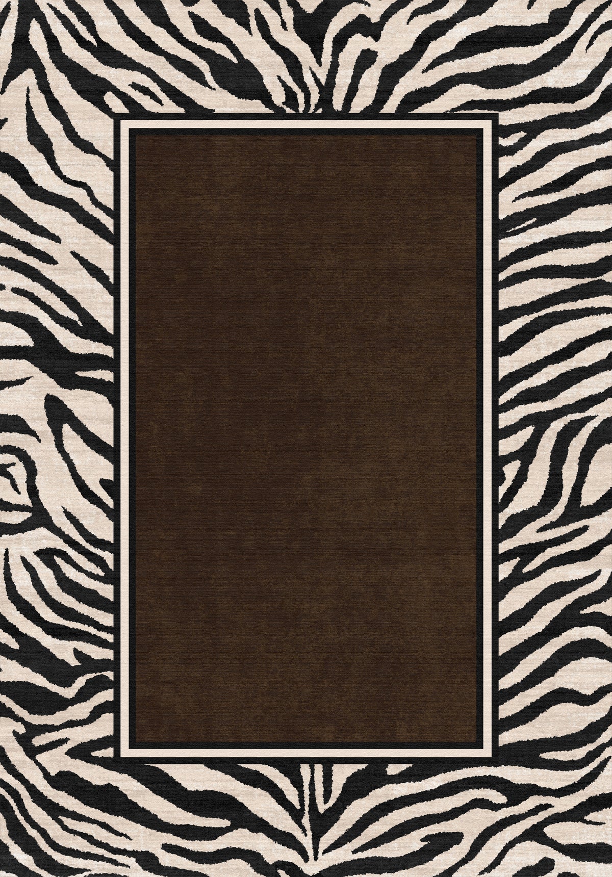 Jax Tapete em negrito com estampa de borda de zebra