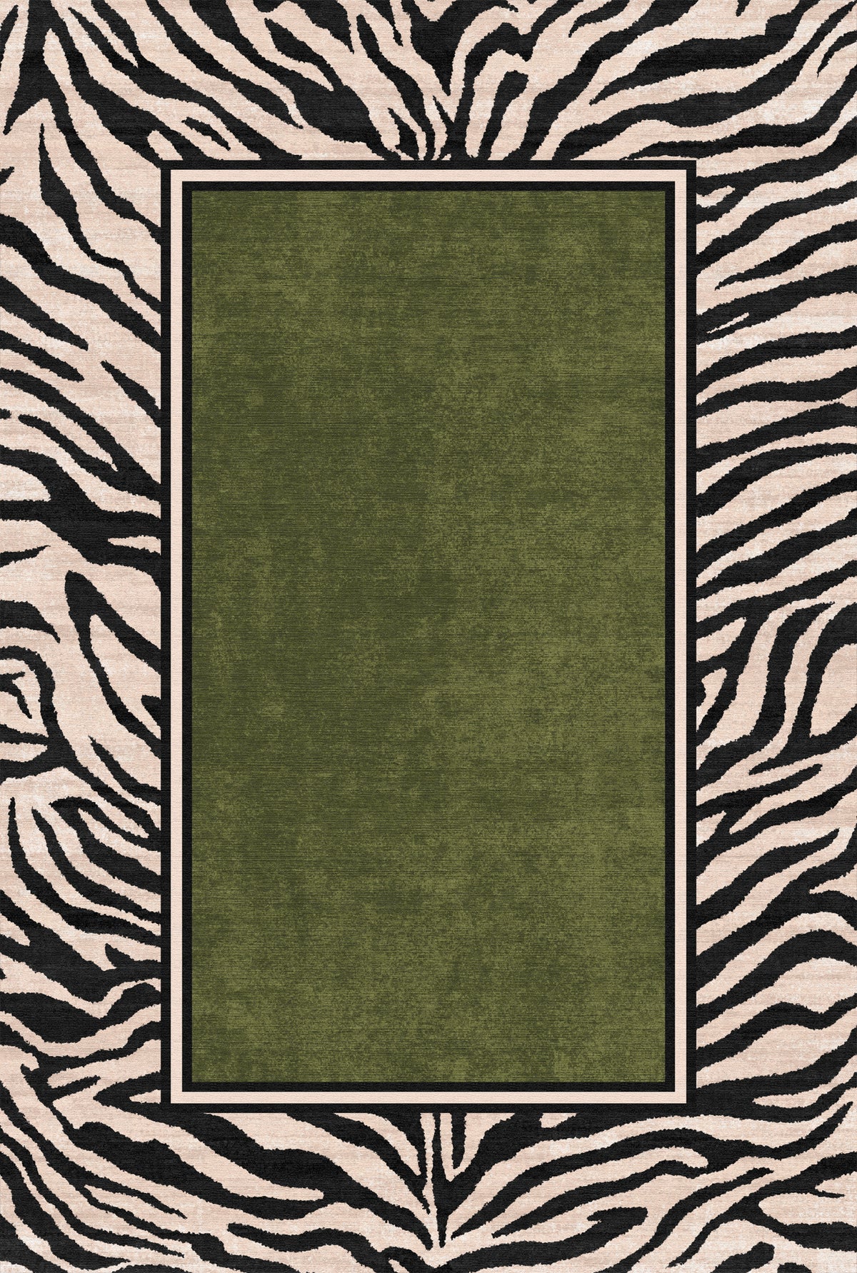 Jax Tapete em negrito com estampa de borda de zebra