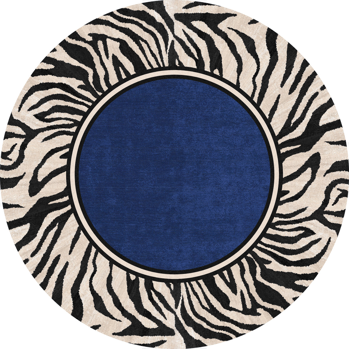 Jax Tapete em negrito com estampa de borda de zebra